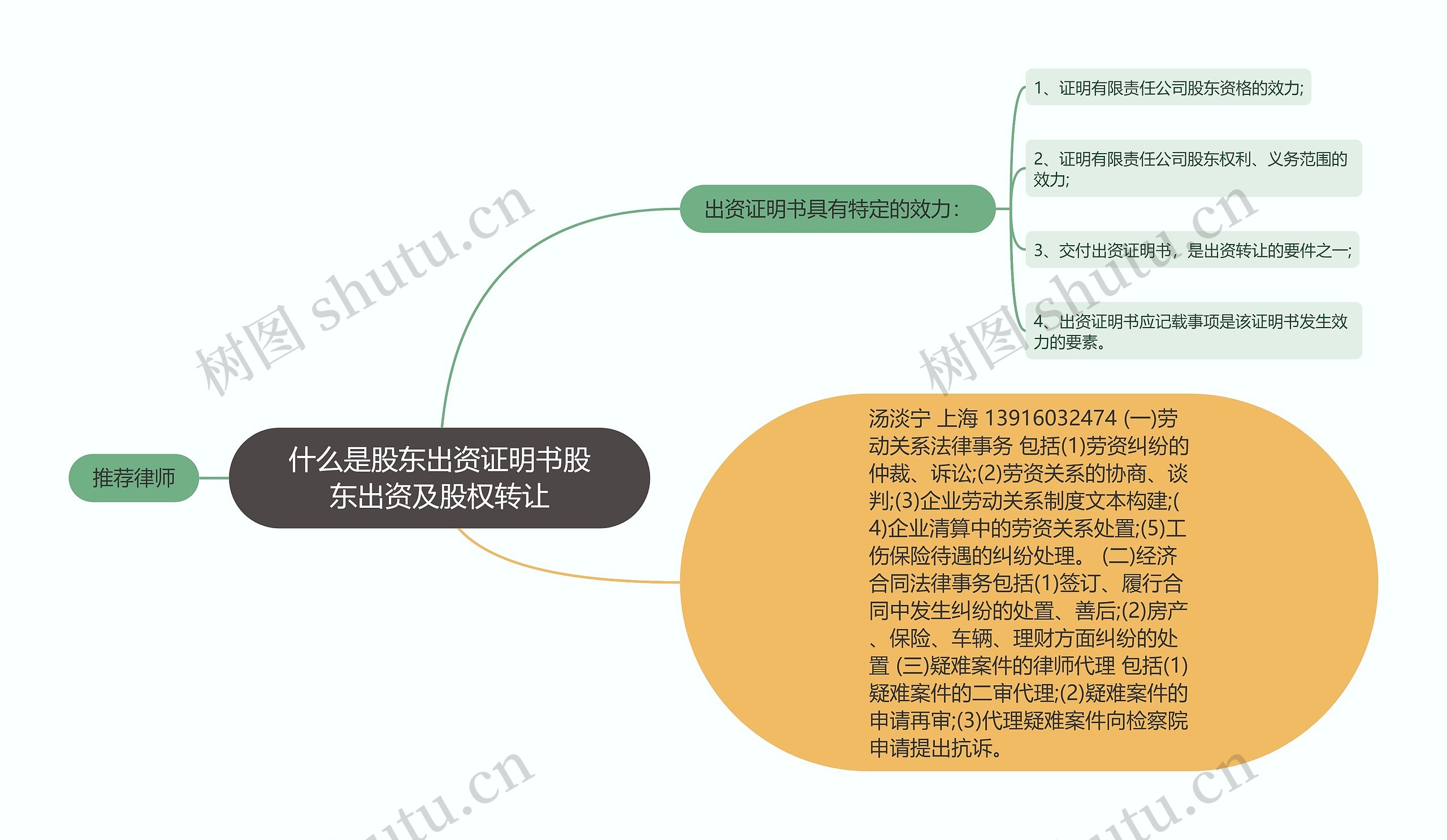 什么是股东出资证明书股东出资及股权转让思维导图