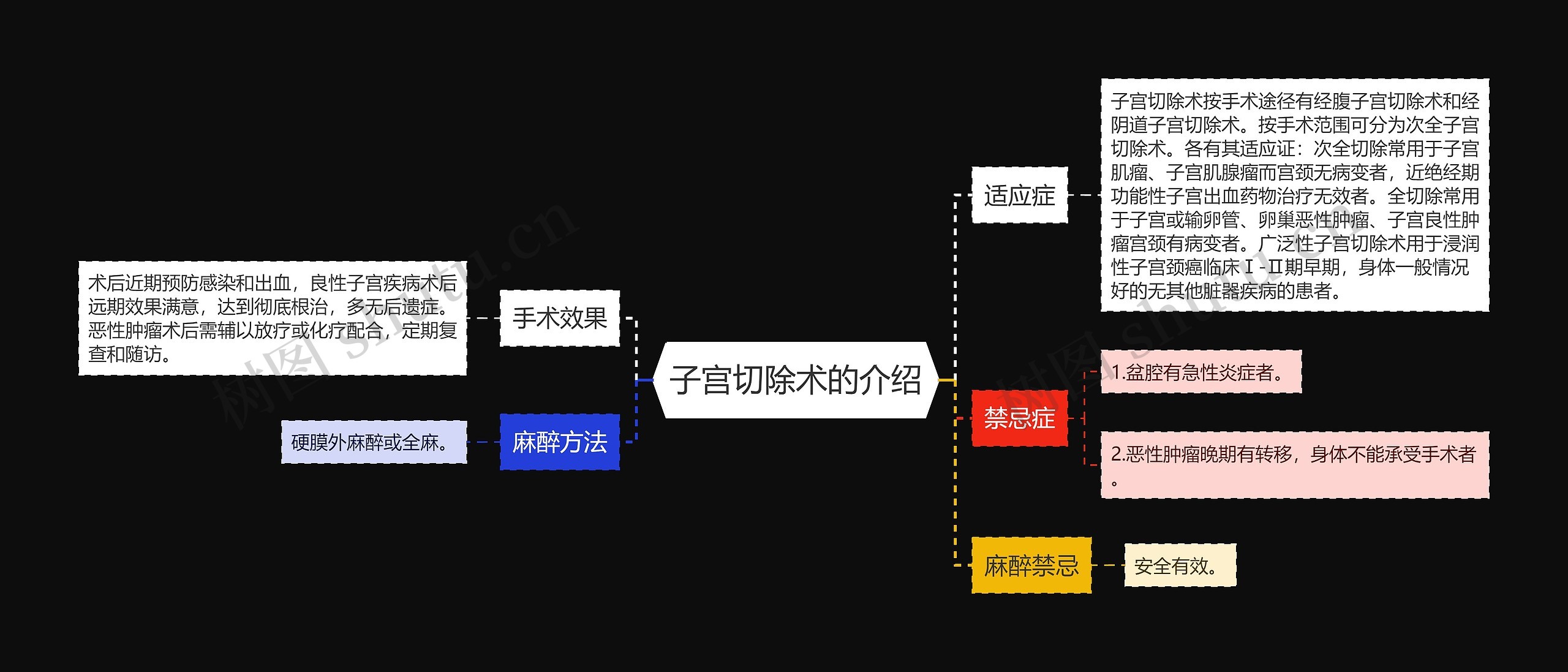 子宫切除术的介绍思维导图