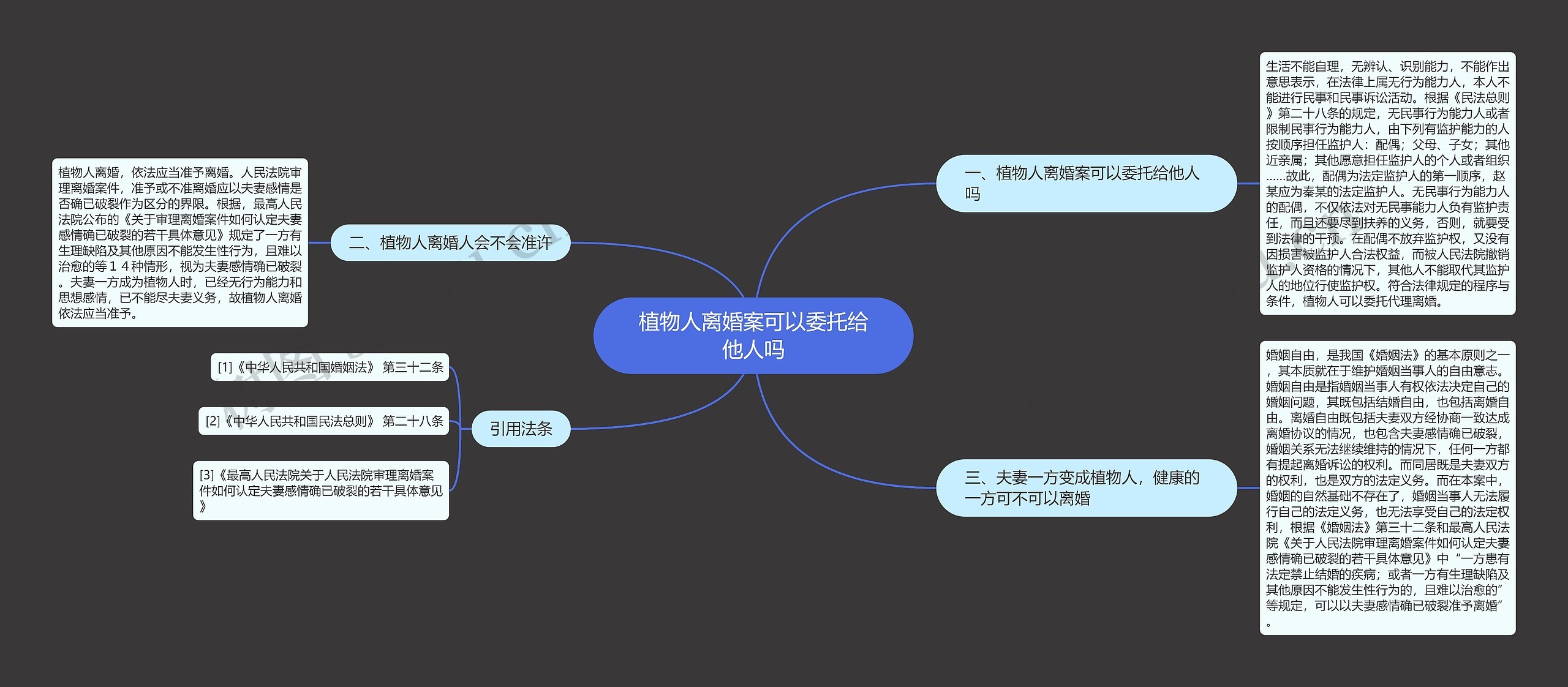 植物人离婚案可以委托给他人吗思维导图