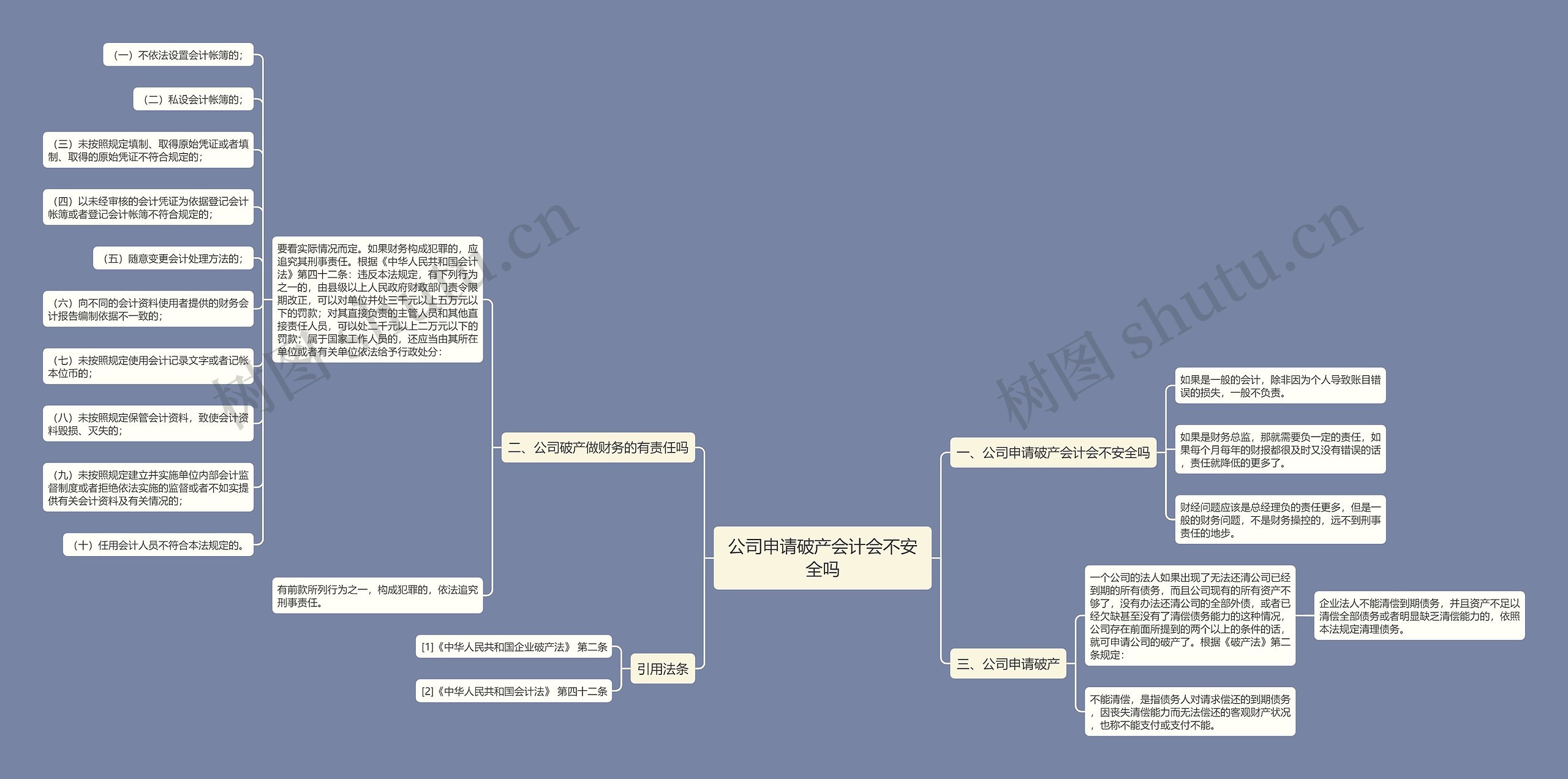 公司申请破产会计会不安全吗思维导图