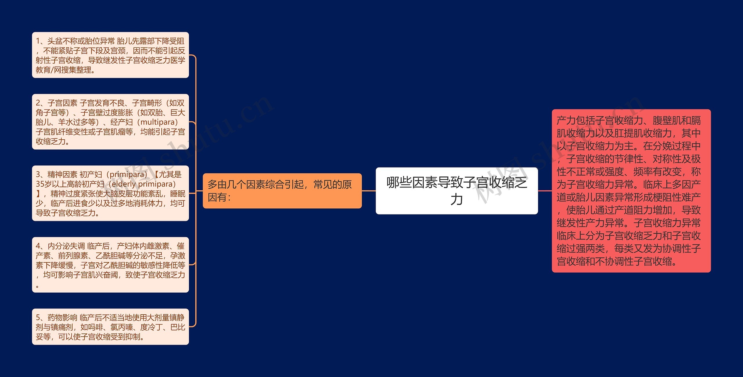 哪些因素导致子宫收缩乏力思维导图