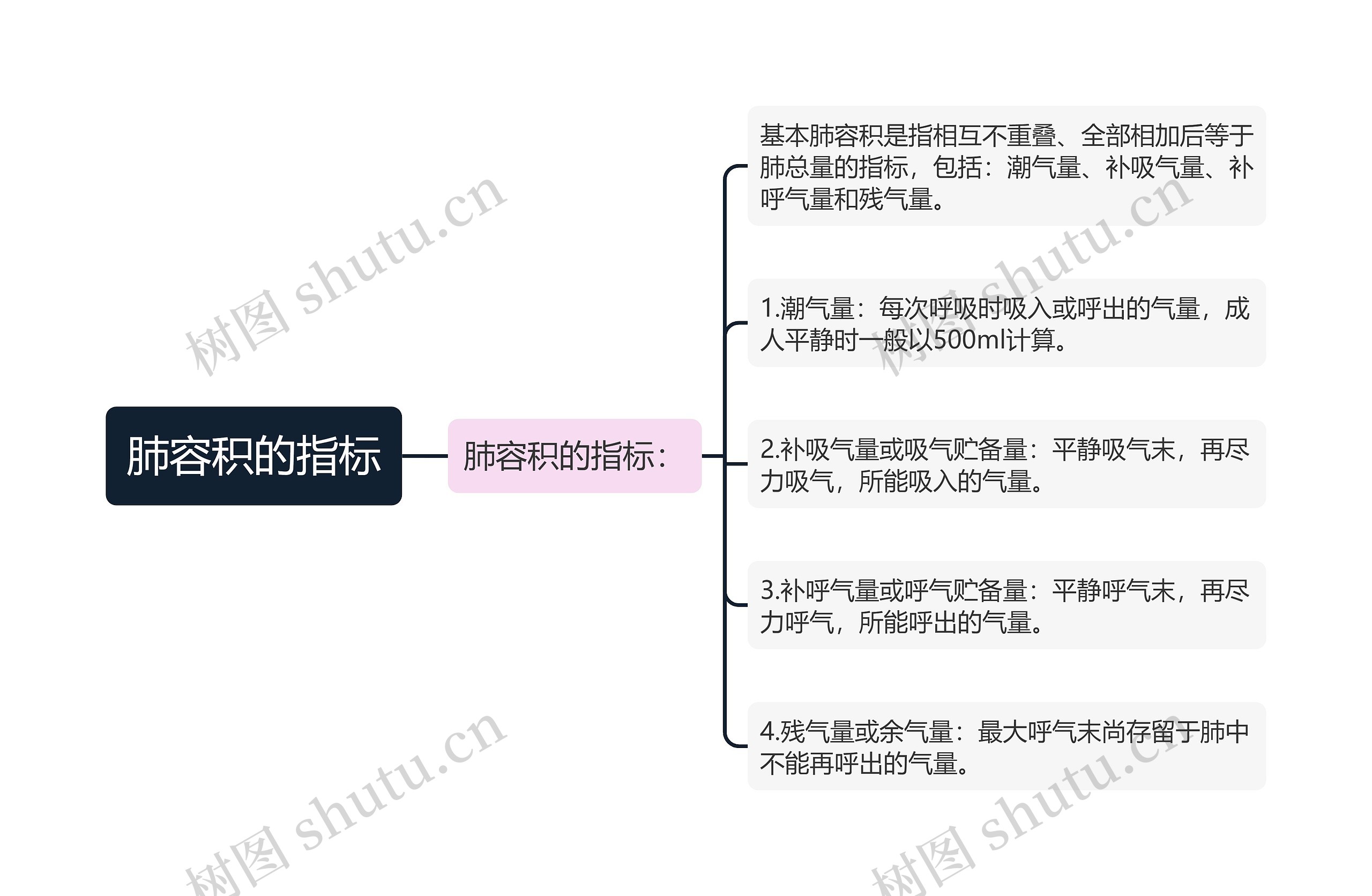 肺容积的指标思维导图