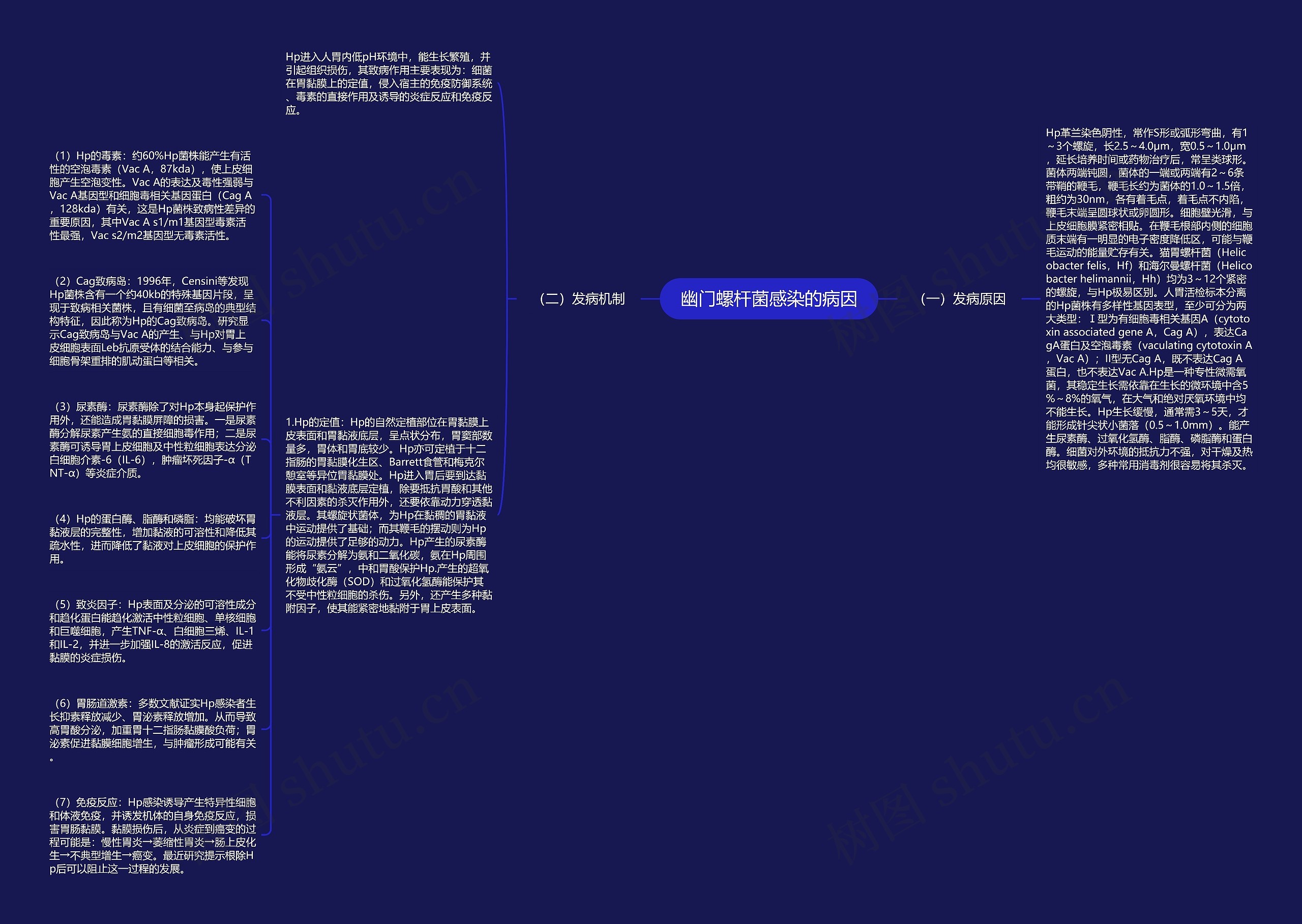 幽门螺杆菌感染的病因思维导图