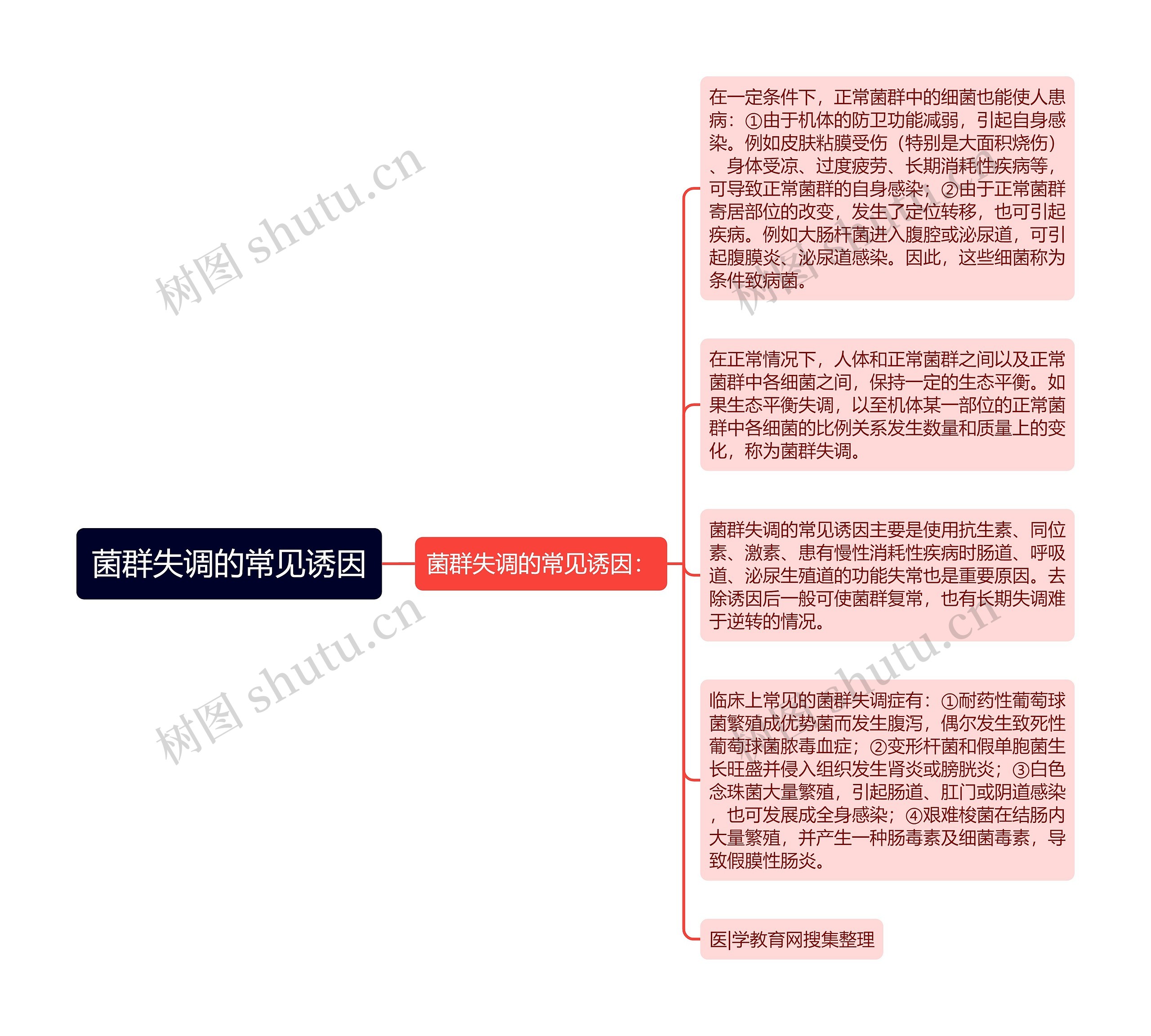 菌群失调的常见诱因思维导图