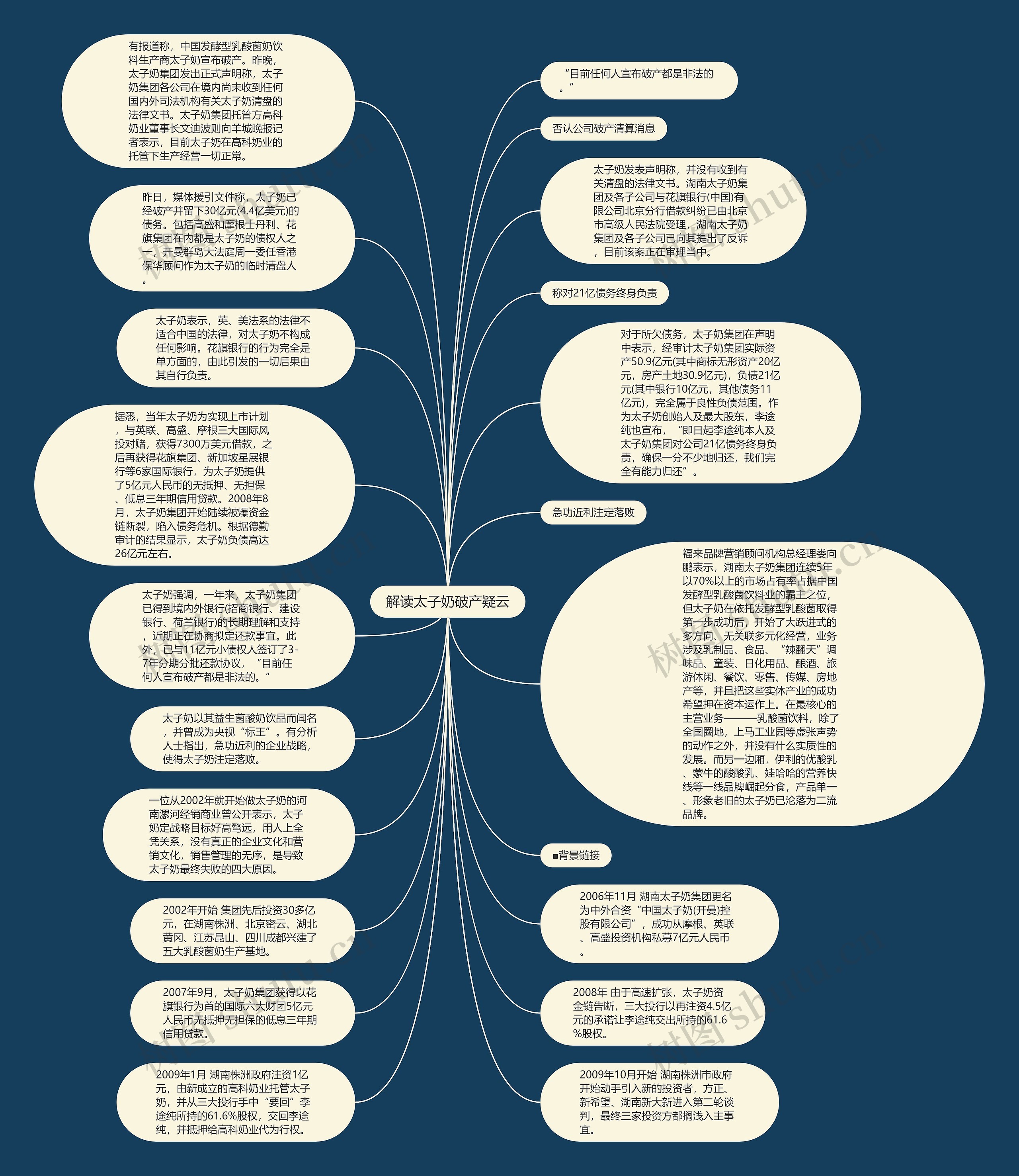 解读太子奶破产疑云思维导图