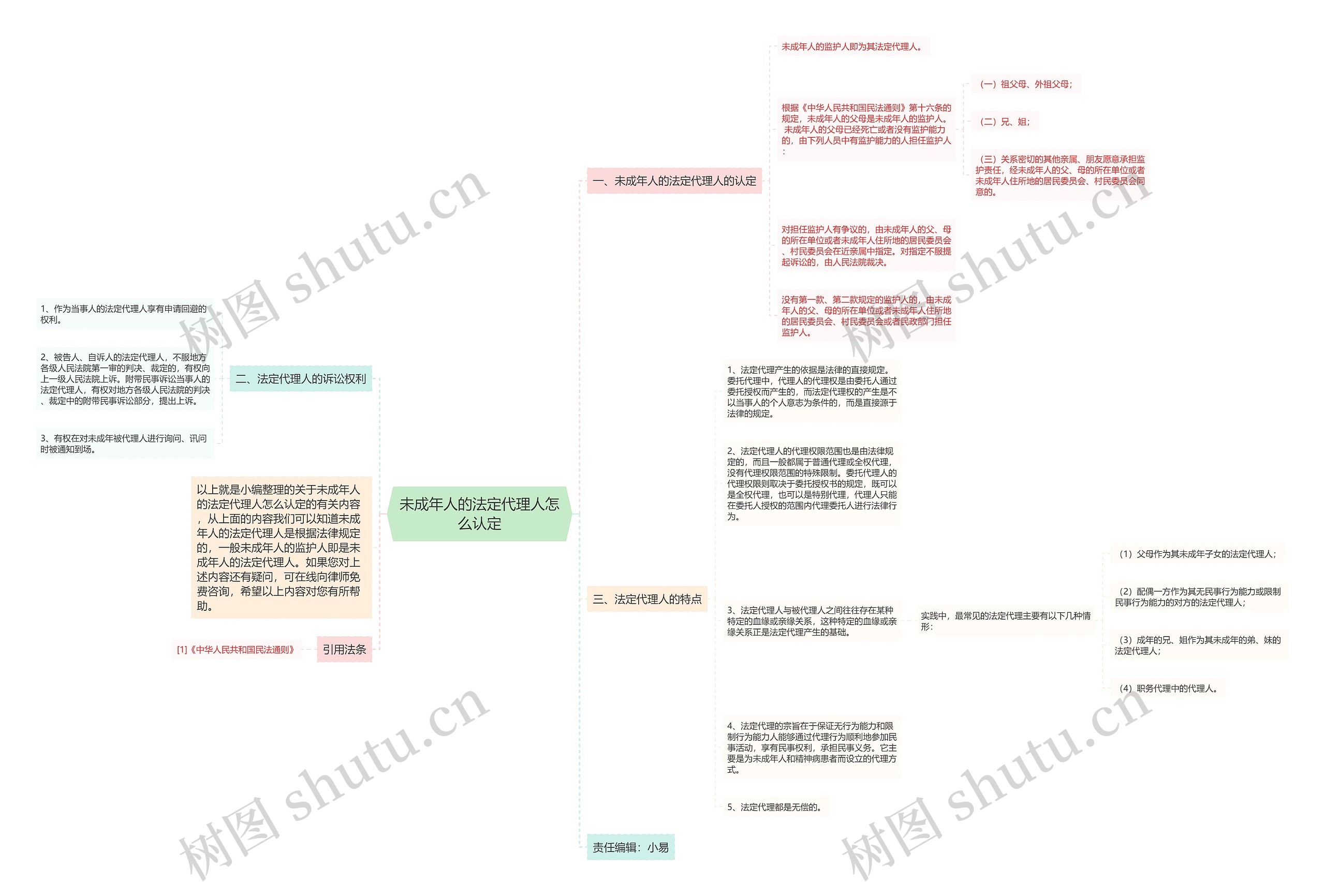 未成年人的法定代理人怎么认定思维导图