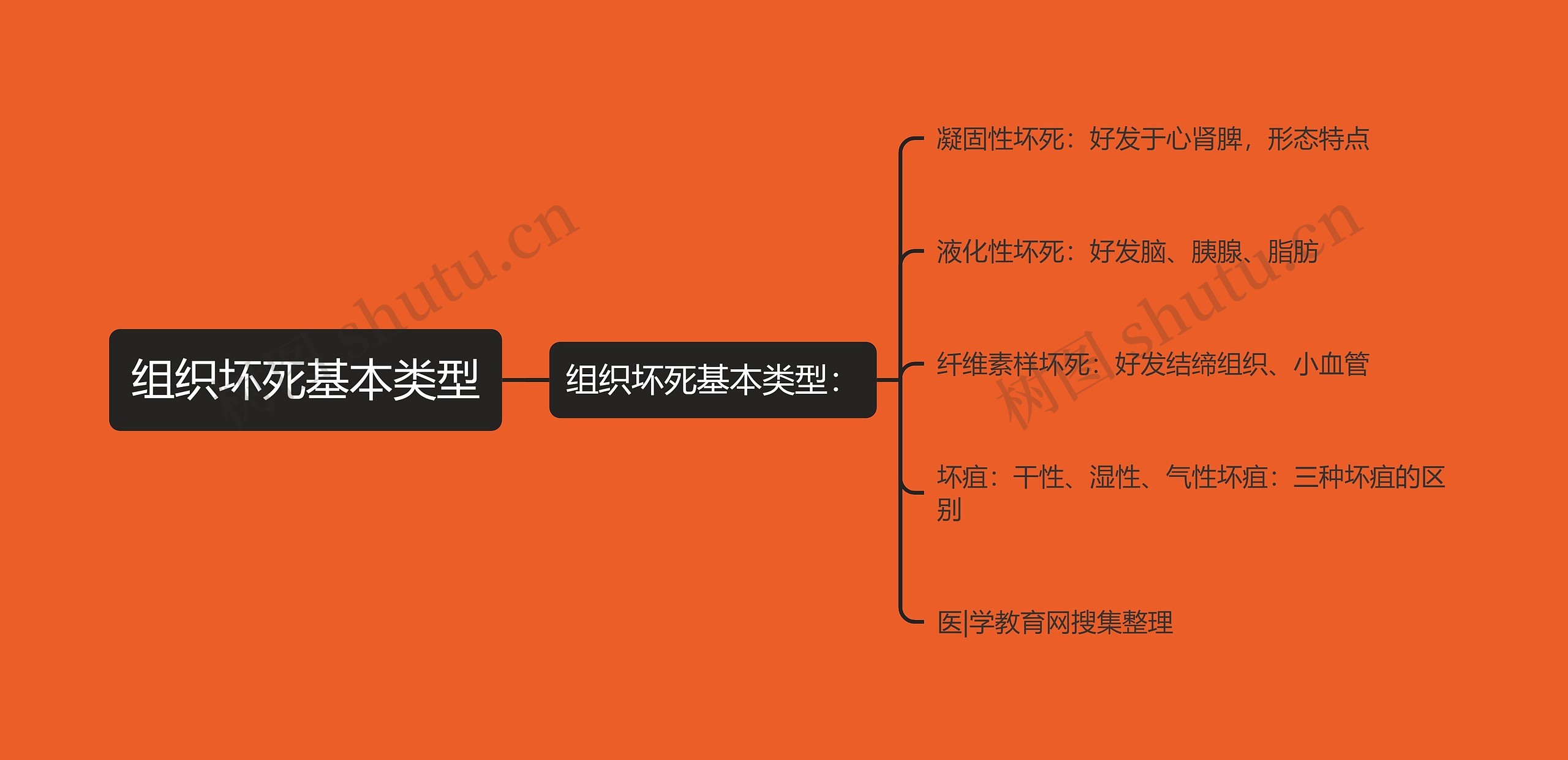 组织坏死基本类型思维导图