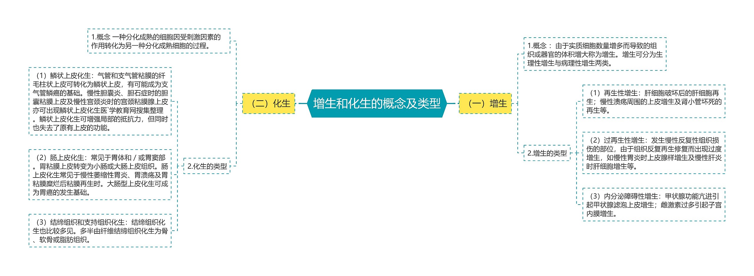 增生和化生的概念及类型思维导图