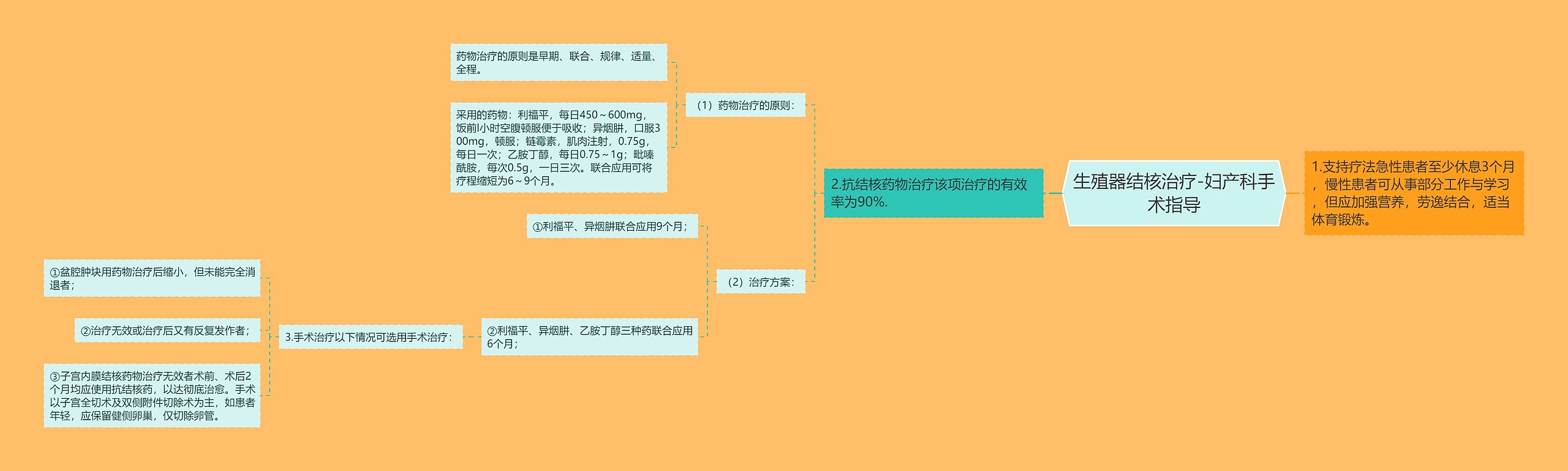 生殖器结核治疗-妇产科手术指导思维导图