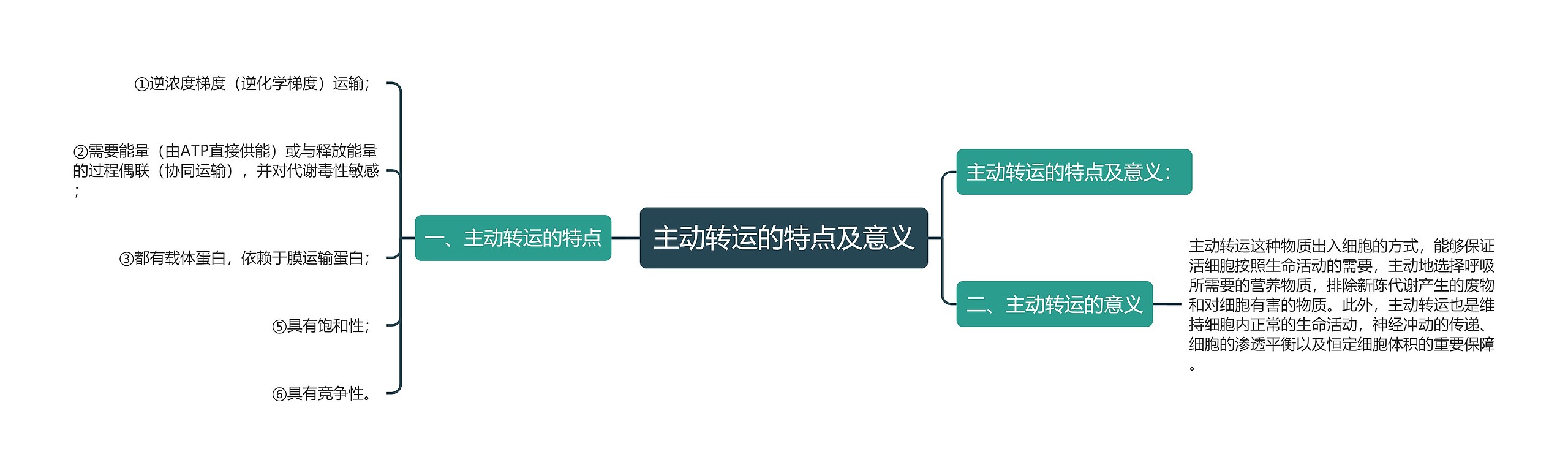 主动转运的特点及意义思维导图