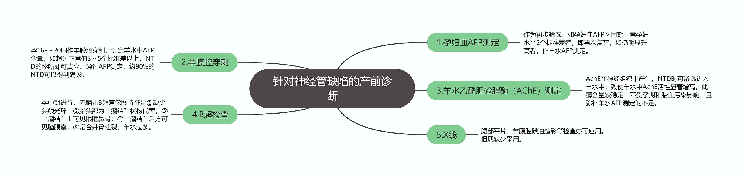 针对神经管缺陷的产前诊断思维导图