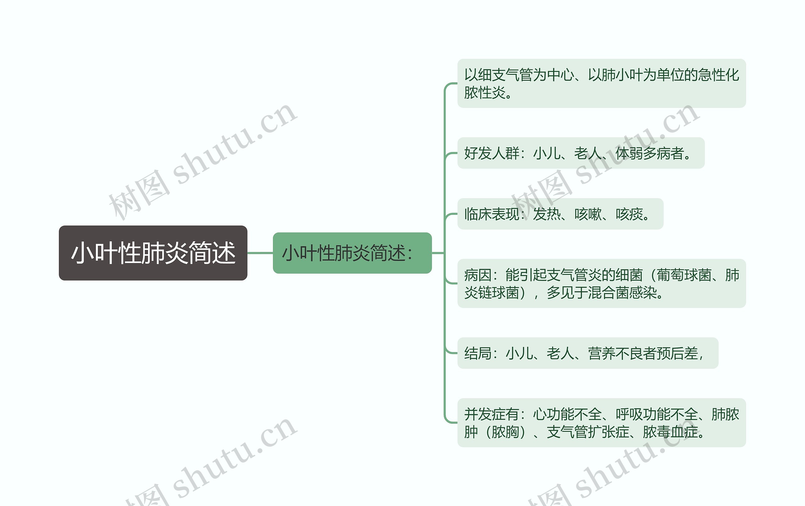 小叶性肺炎简述思维导图