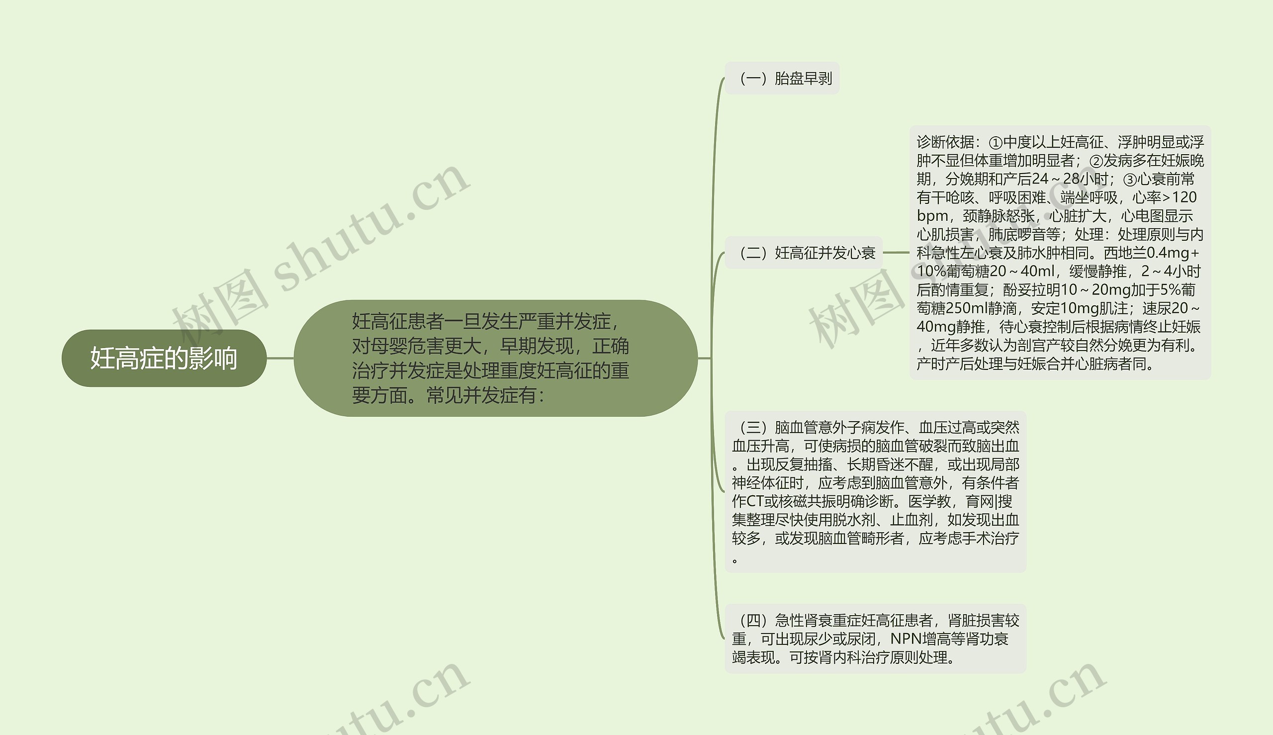 妊高症的影响思维导图