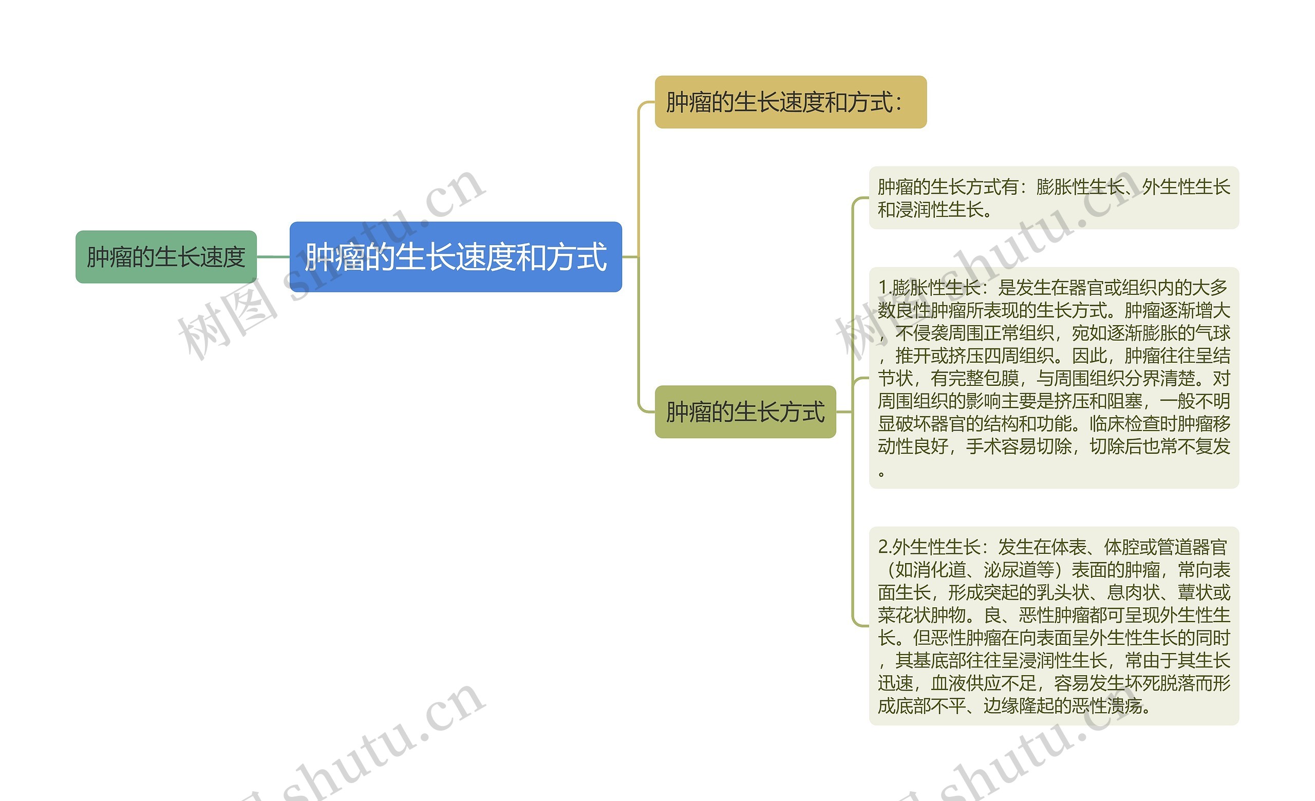 肿瘤的生长速度和方式思维导图