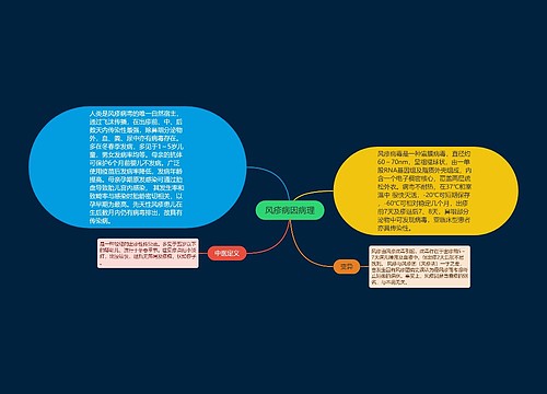 风疹病因病理思维导图