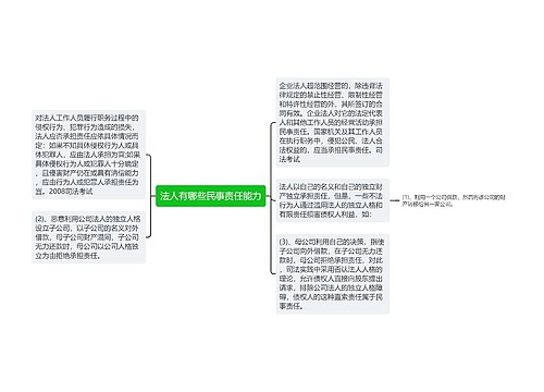 法人有哪些民事责任能力