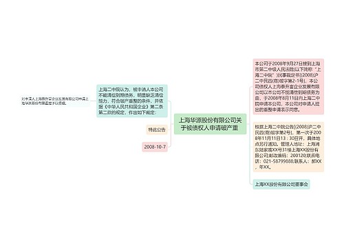 上海华源股份有限公司关于被债权人申请破产重 