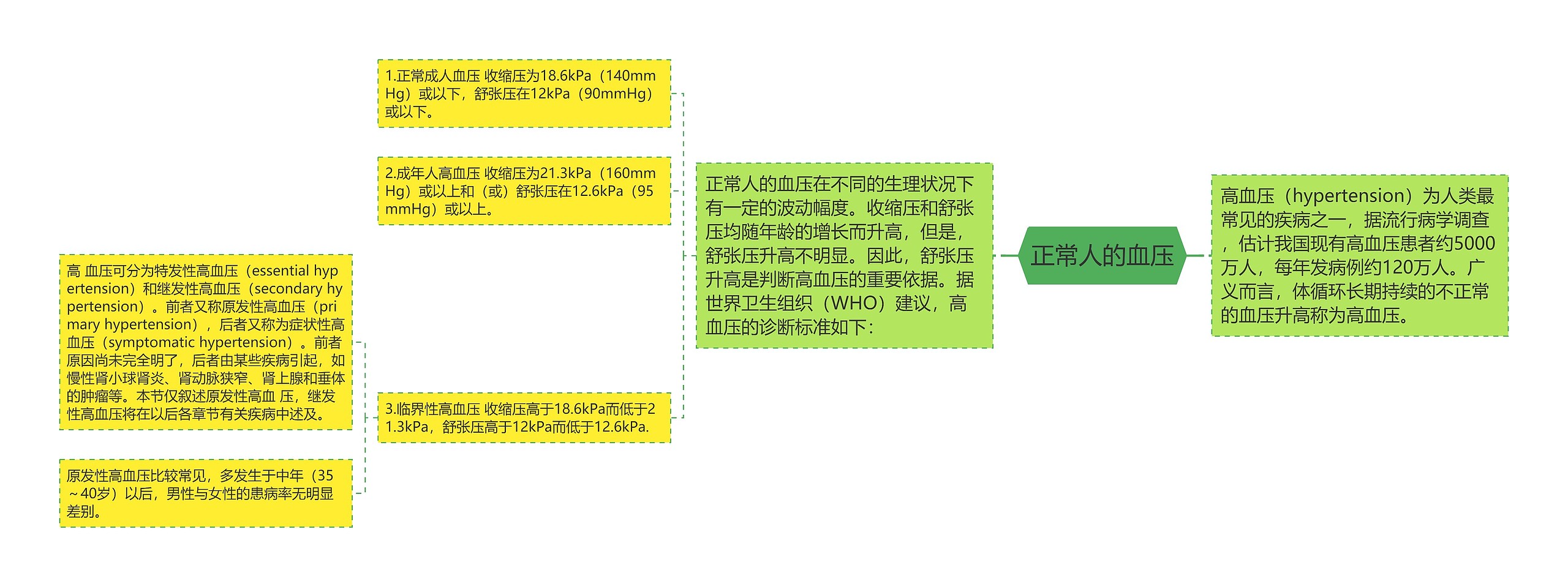 正常人的血压思维导图