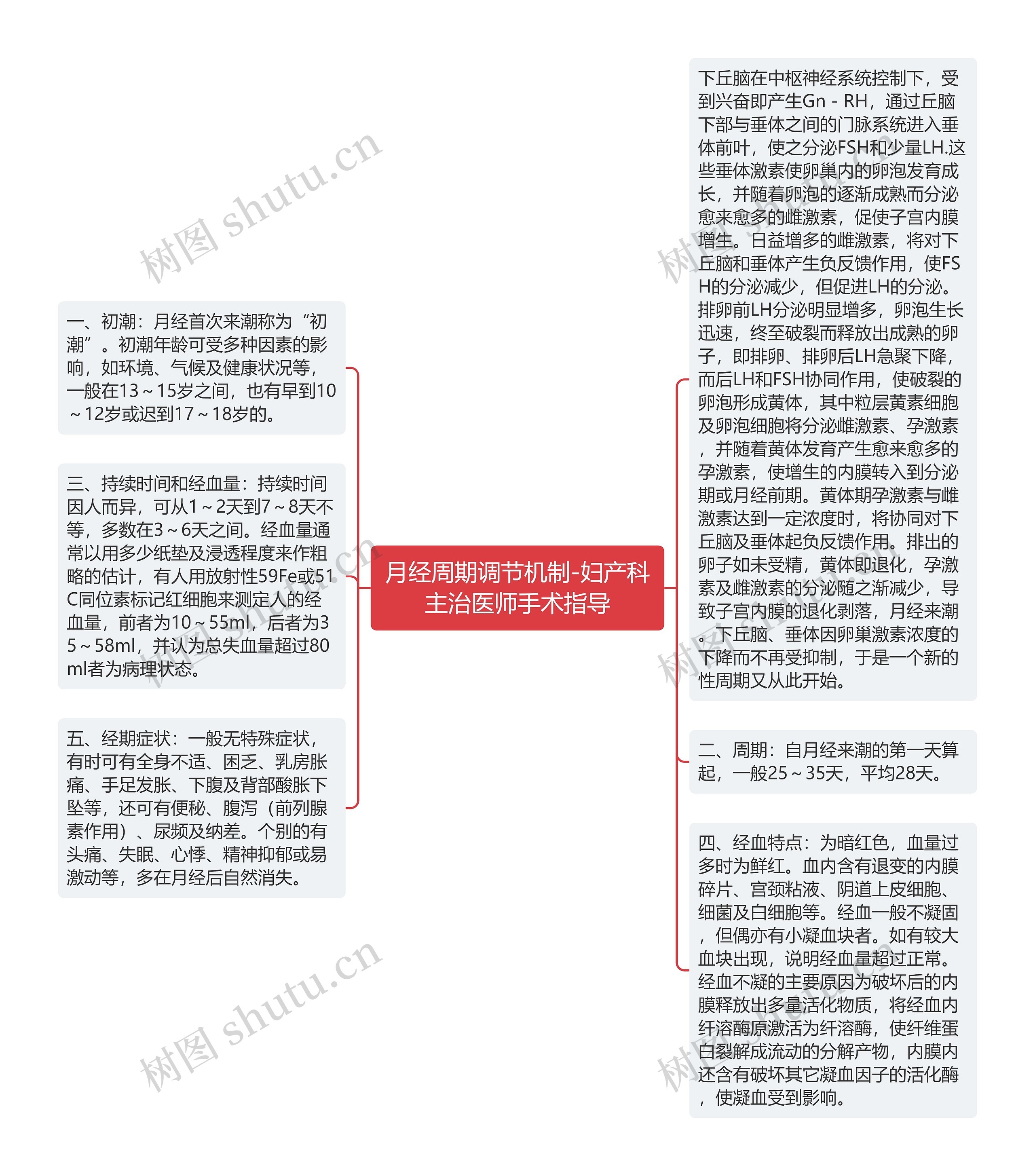 月经周期调节机制-妇产科主治医师手术指导思维导图