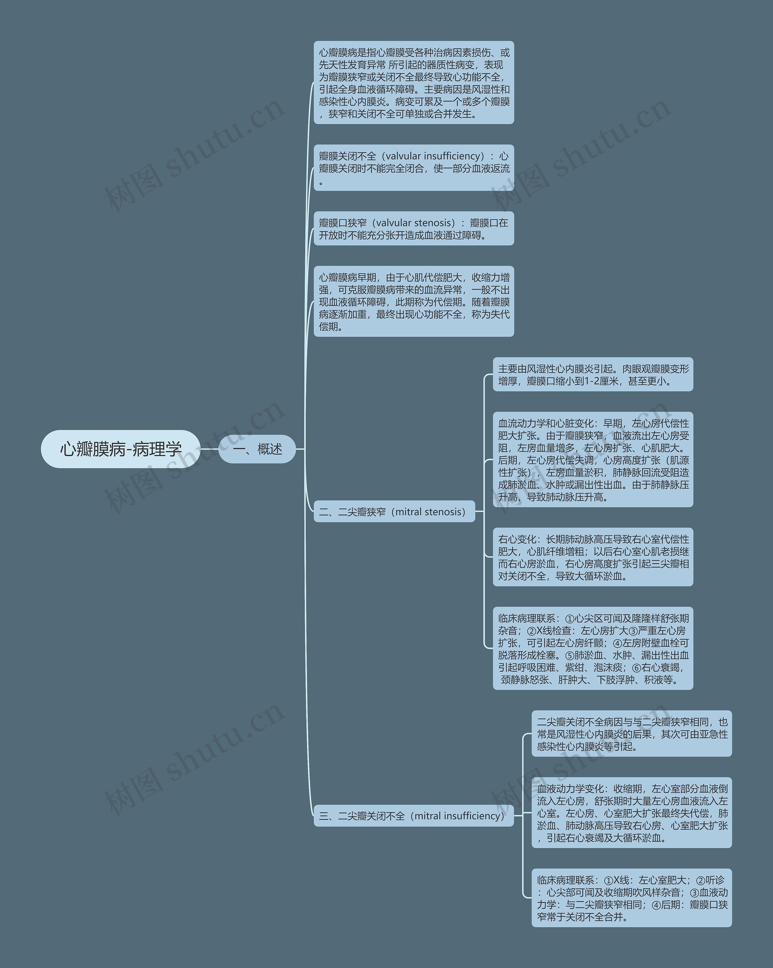 心瓣膜病-病理学思维导图