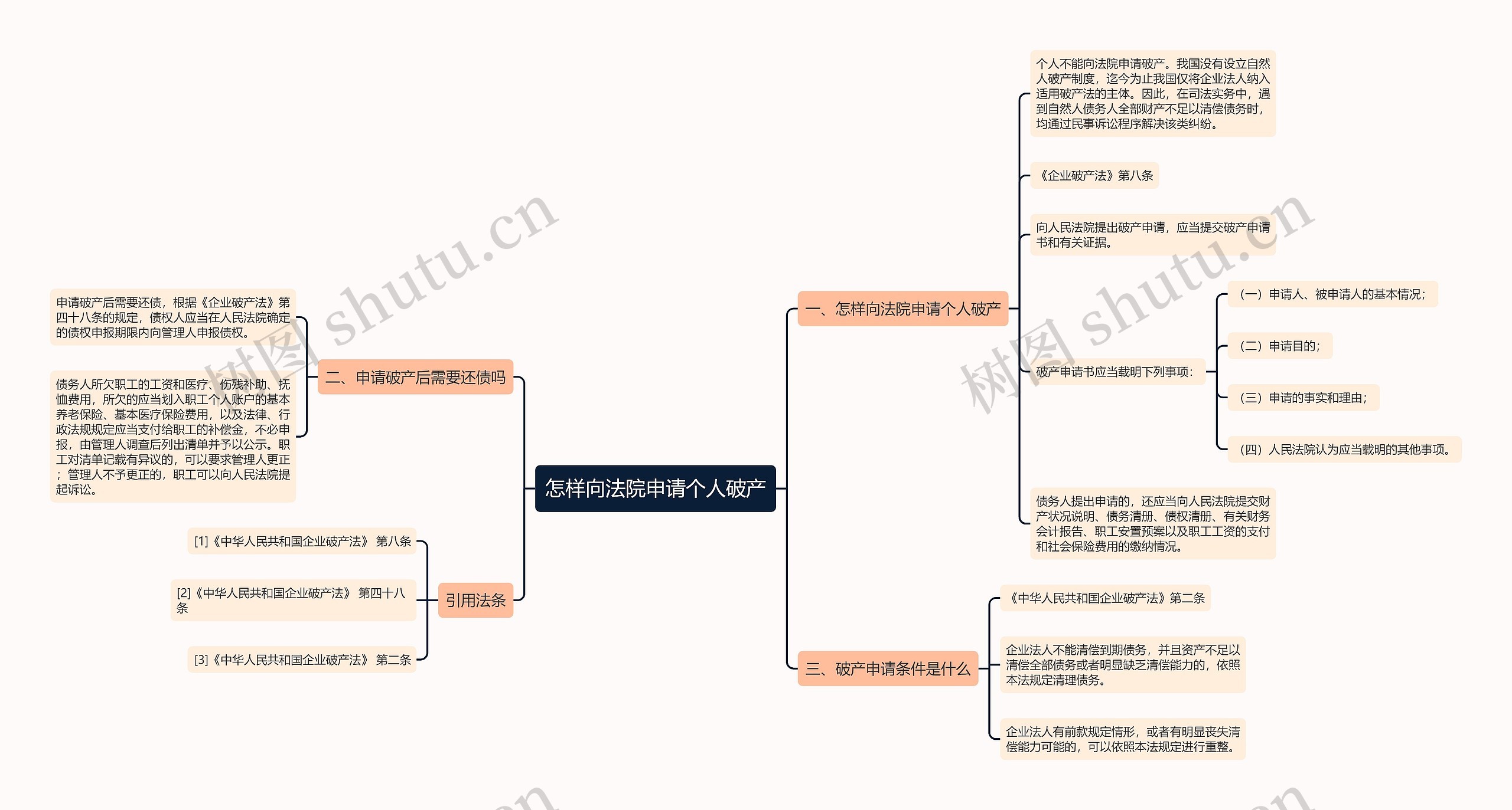 怎样向法院申请个人破产思维导图