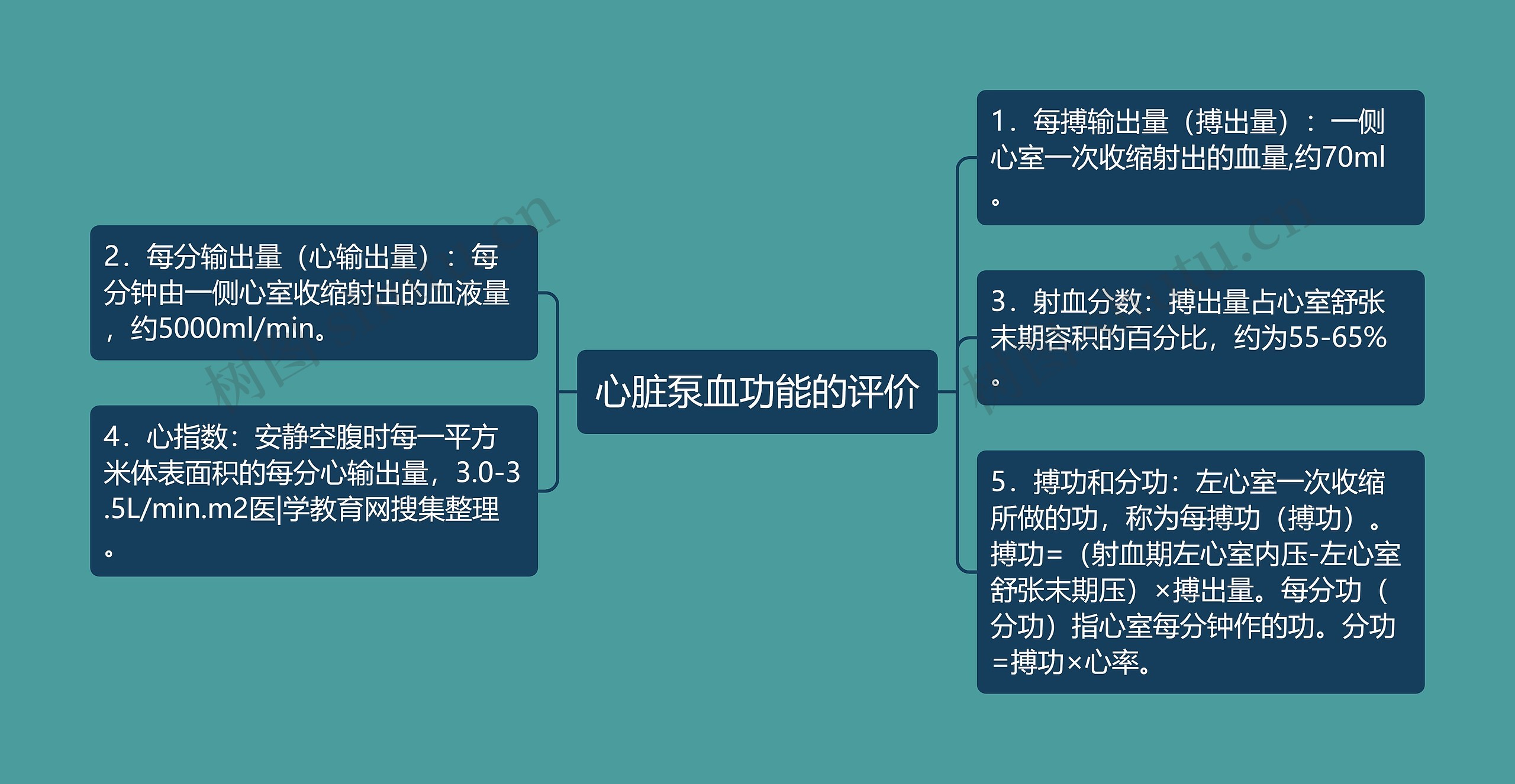 心脏泵血功能的评价思维导图