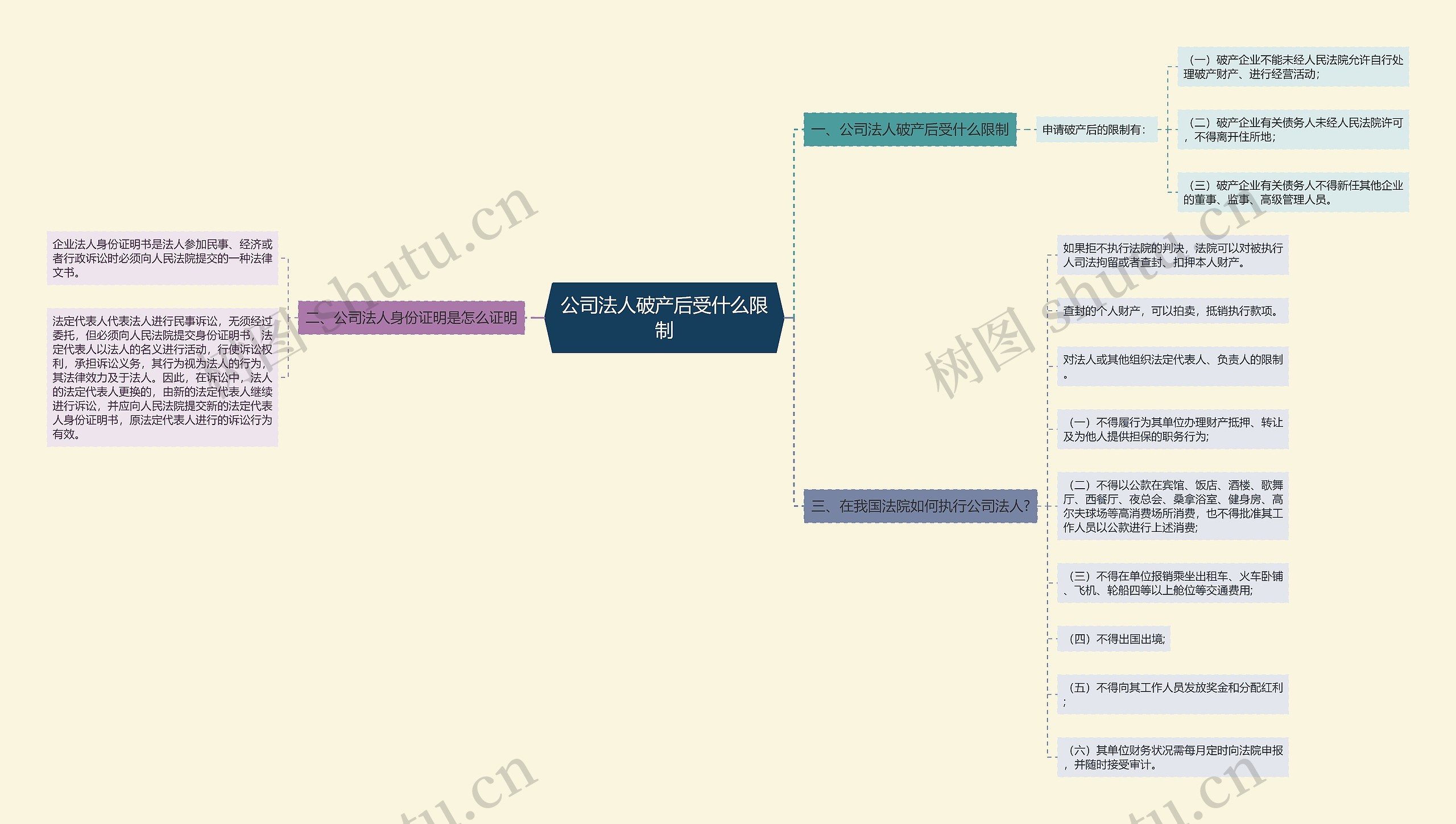 公司法人破产后受什么限制思维导图