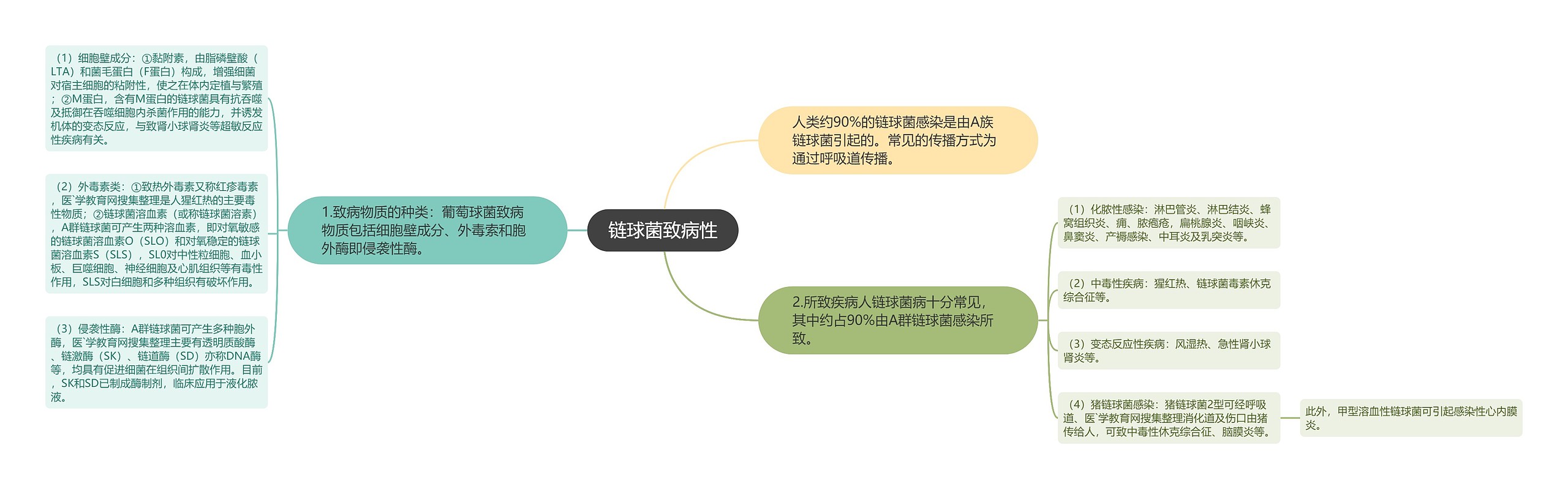 链球菌致病性思维导图