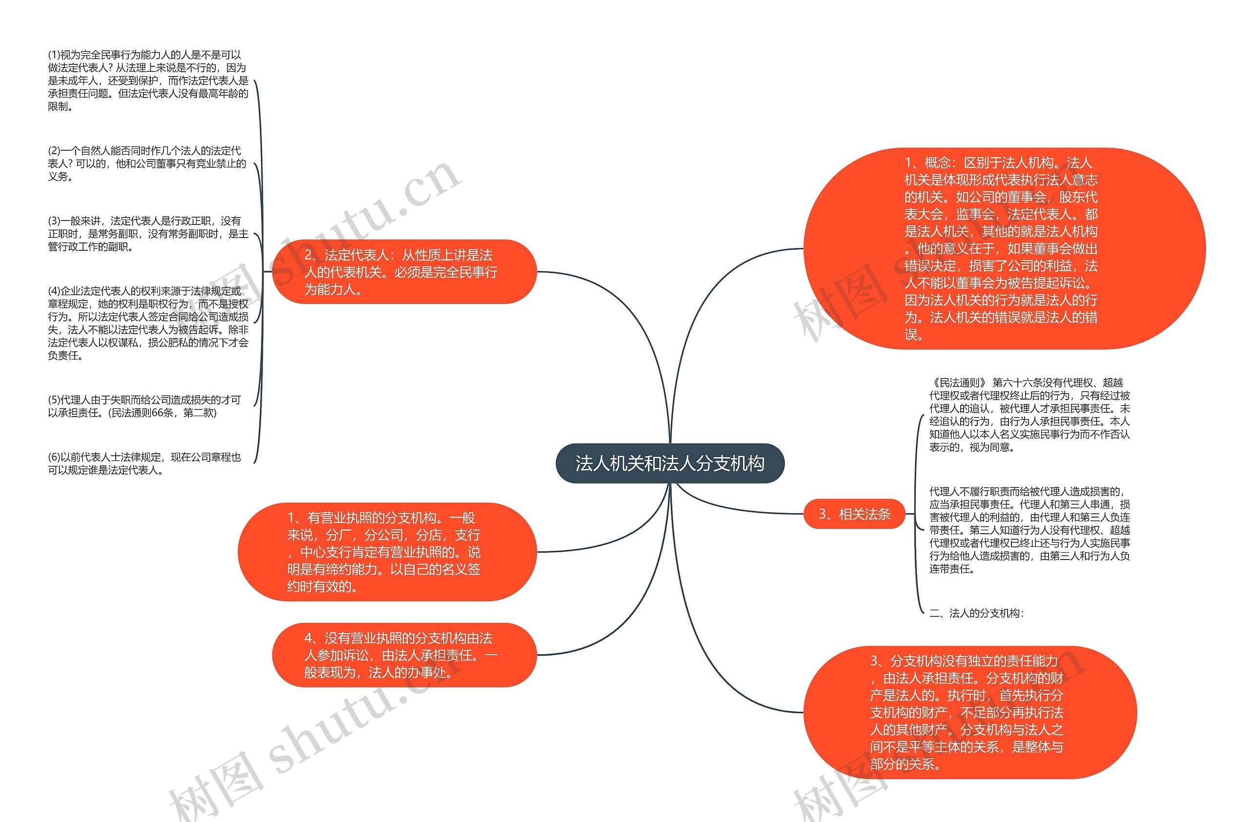 法人机关和法人分支机构思维导图