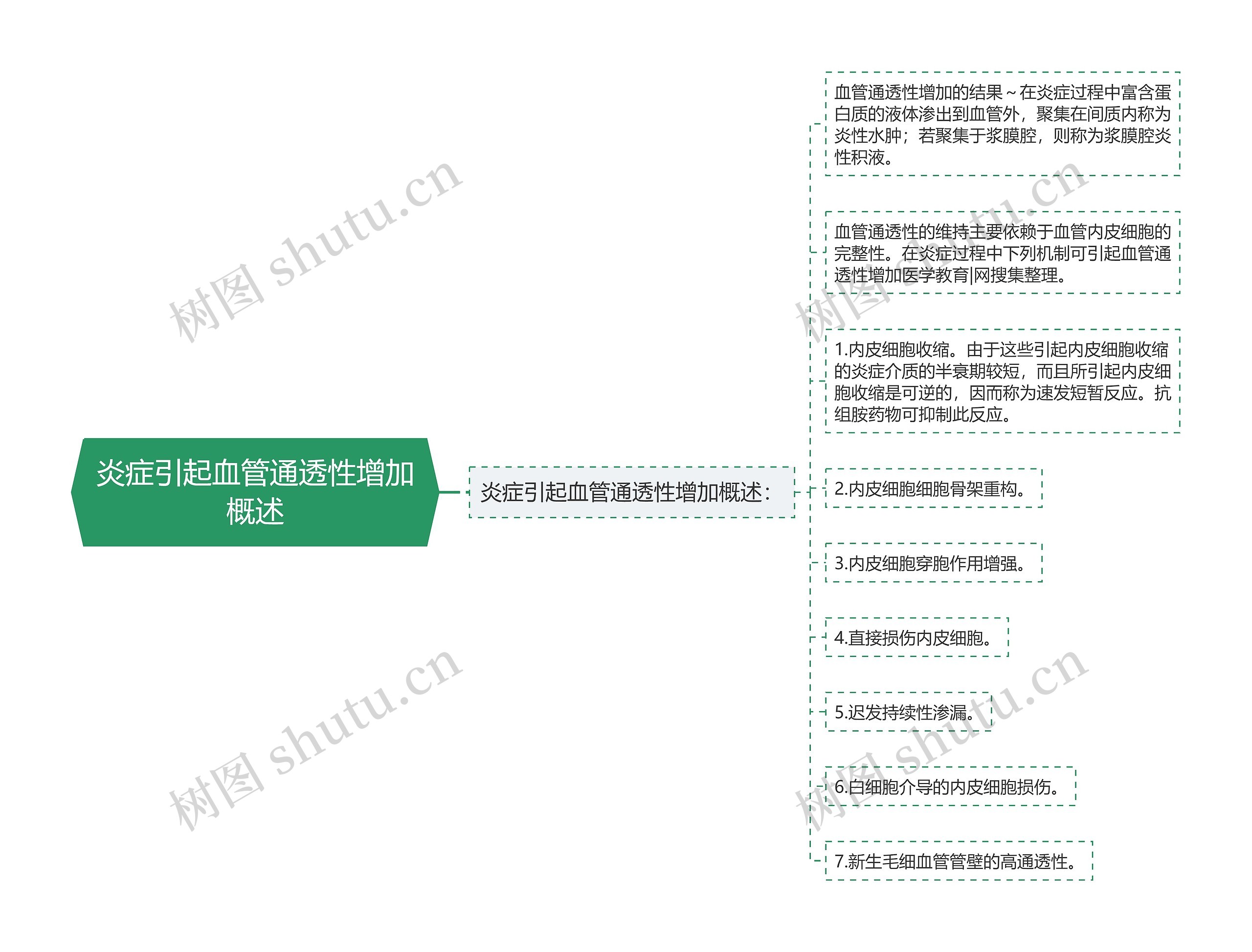 炎症引起血管通透性增加概述思维导图