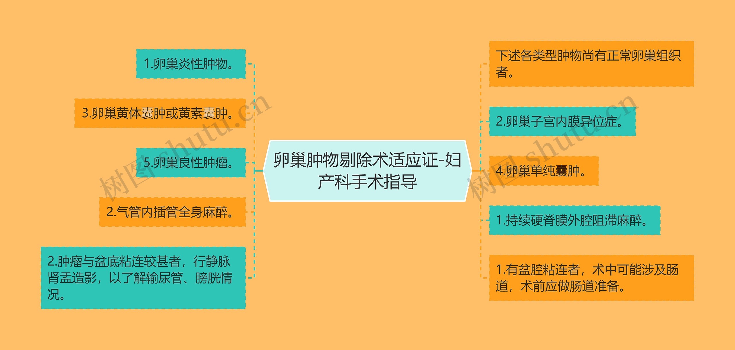 卵巢肿物剔除术适应证-妇产科手术指导思维导图