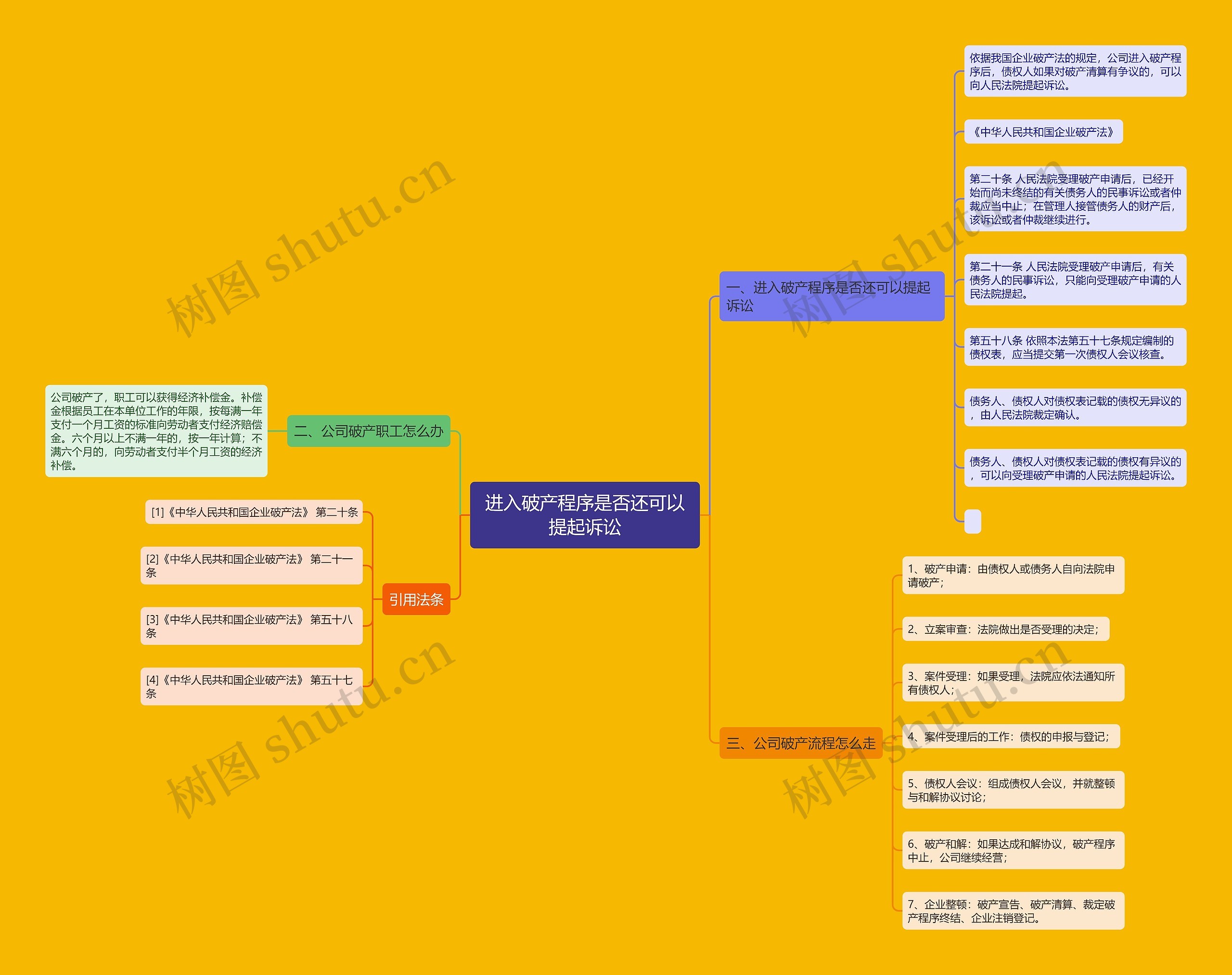 进入破产程序是否还可以提起诉讼思维导图