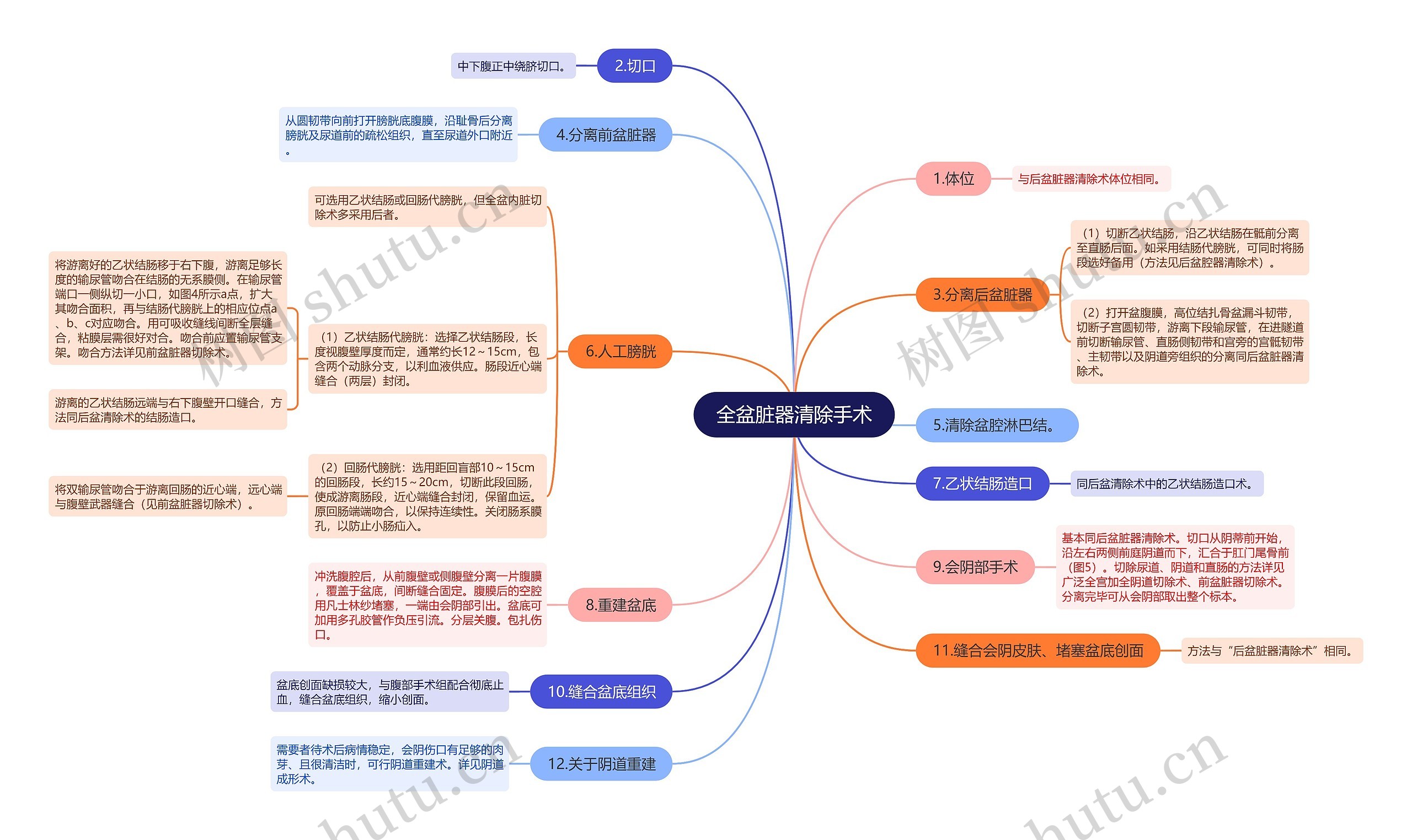 全盆脏器清除手术思维导图