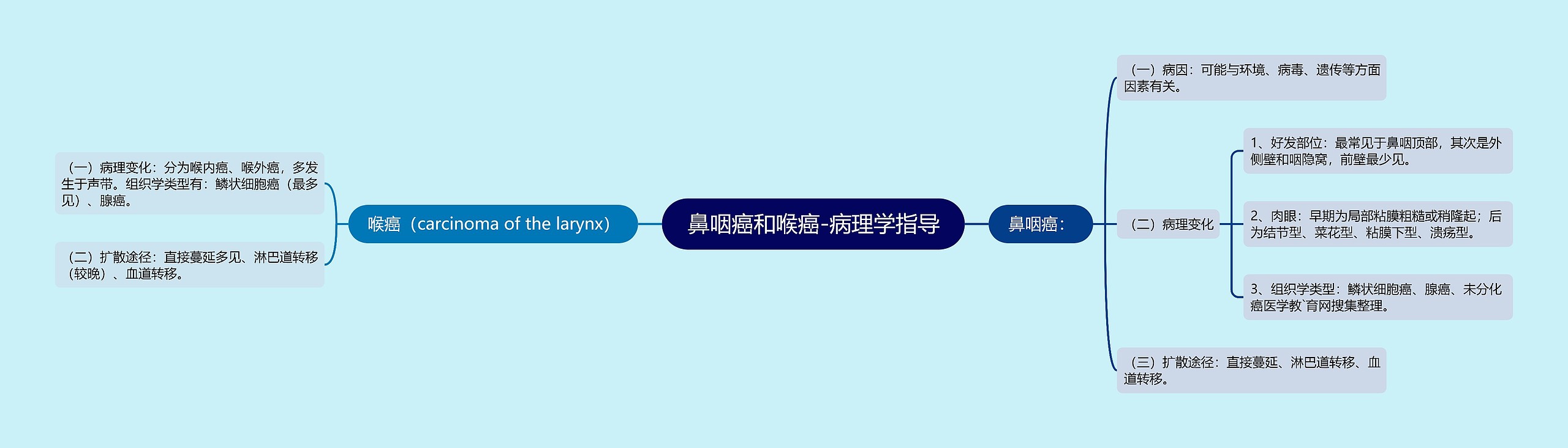 鼻咽癌和喉癌-病理学指导思维导图