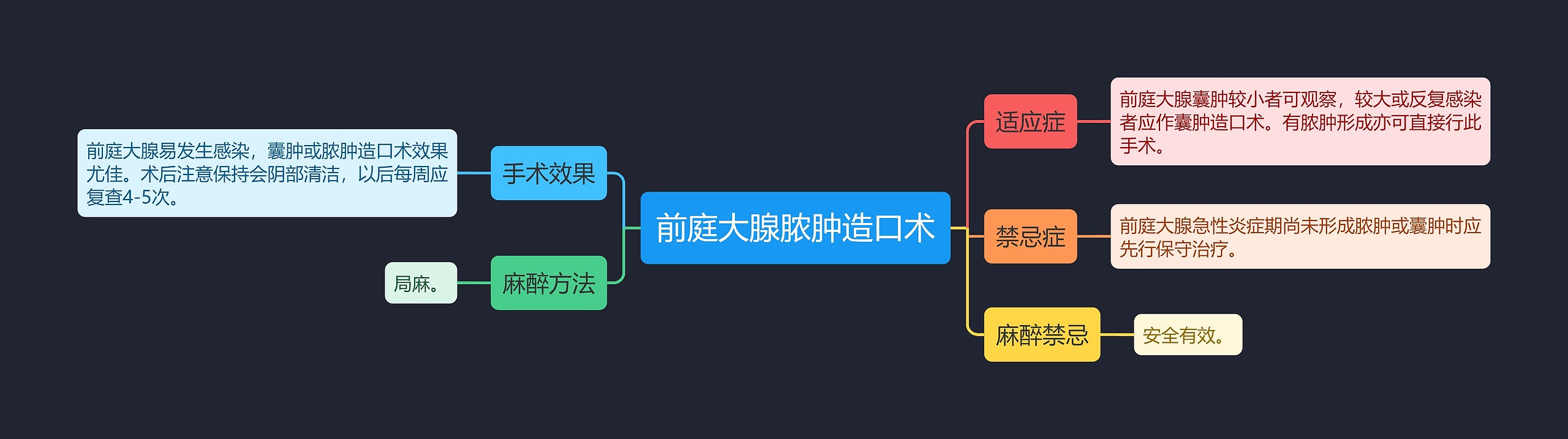 前庭大腺脓肿造口术思维导图