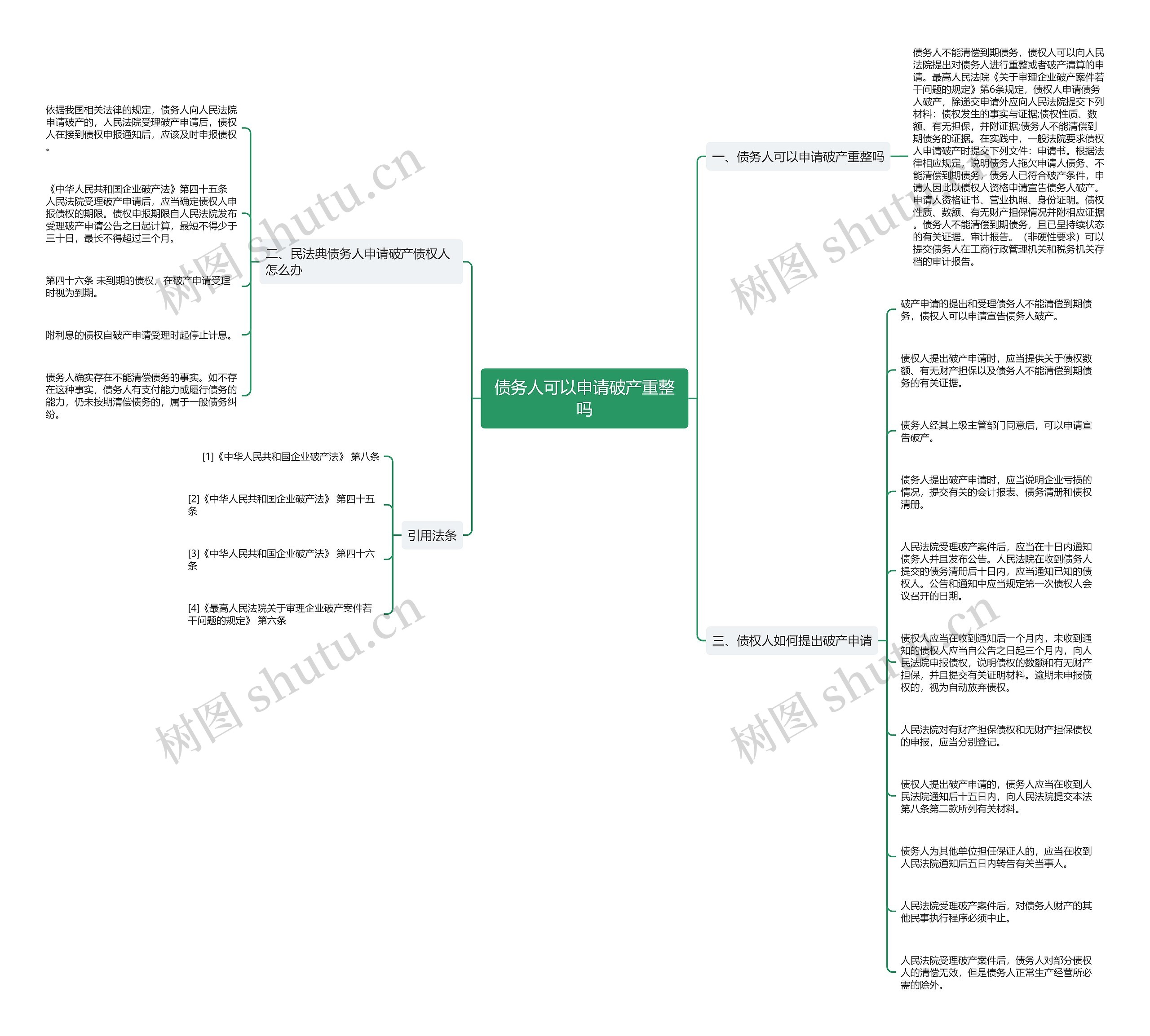 债务人可以申请破产重整吗思维导图