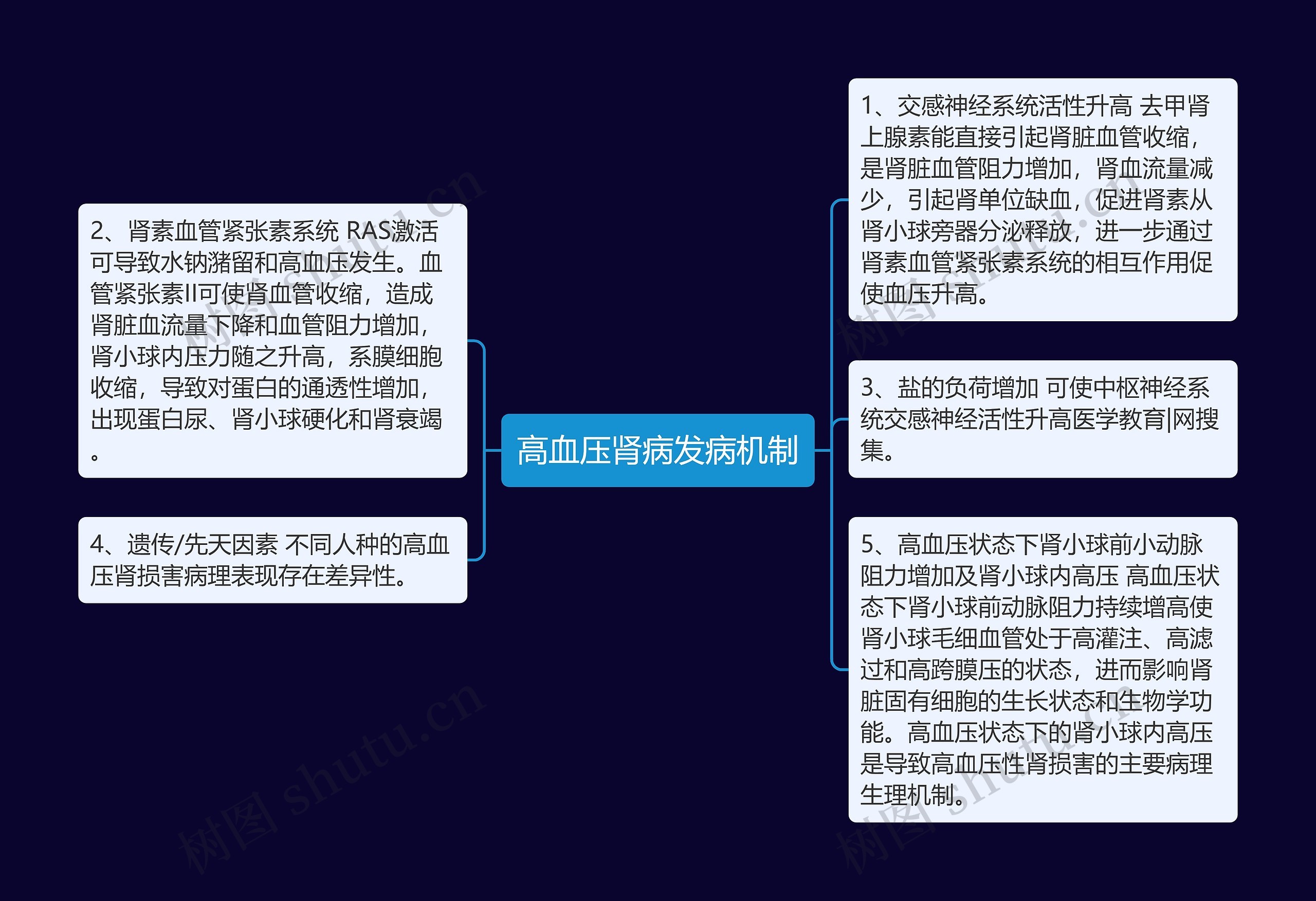 高血压肾病发病机制思维导图