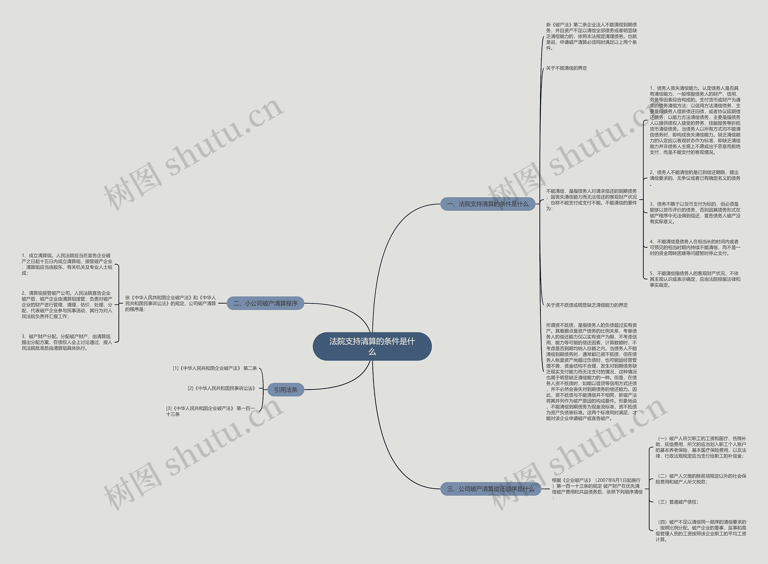 法院支持清算的条件是什么思维导图