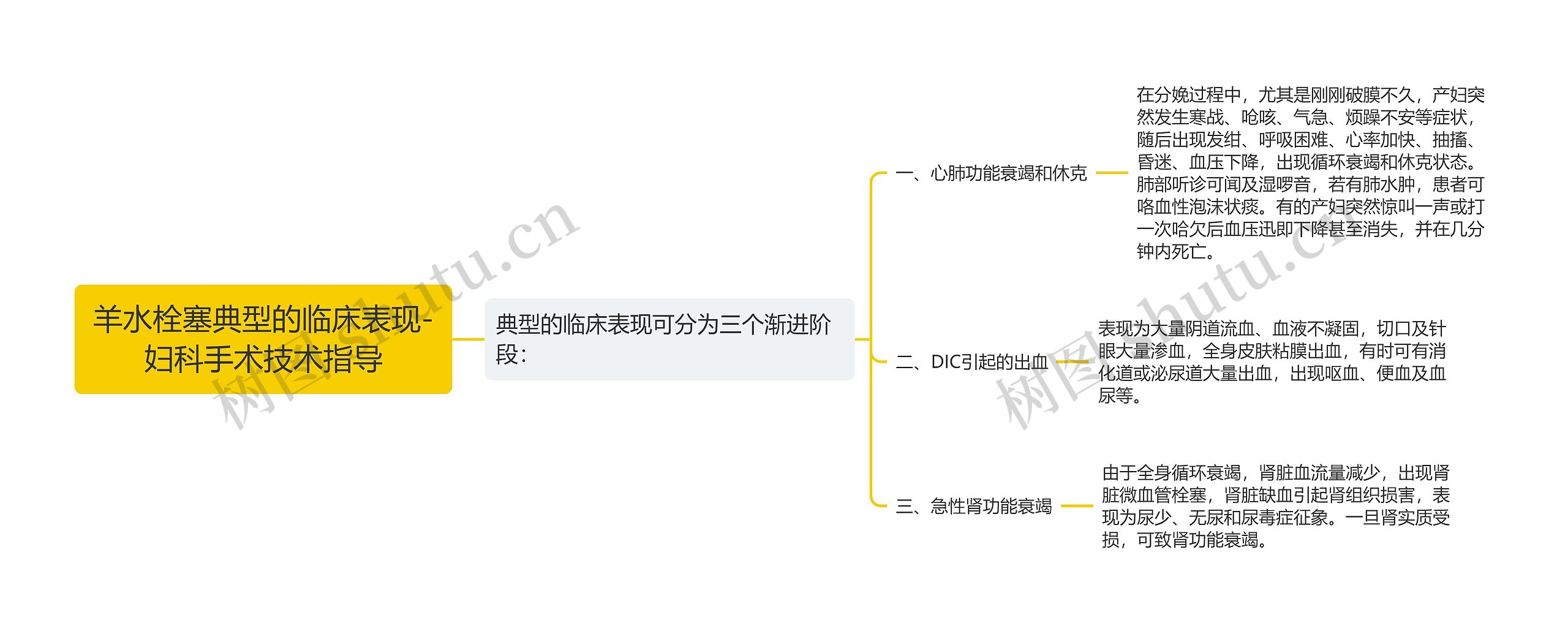 羊水栓塞典型的临床表现-妇科手术技术指导思维导图