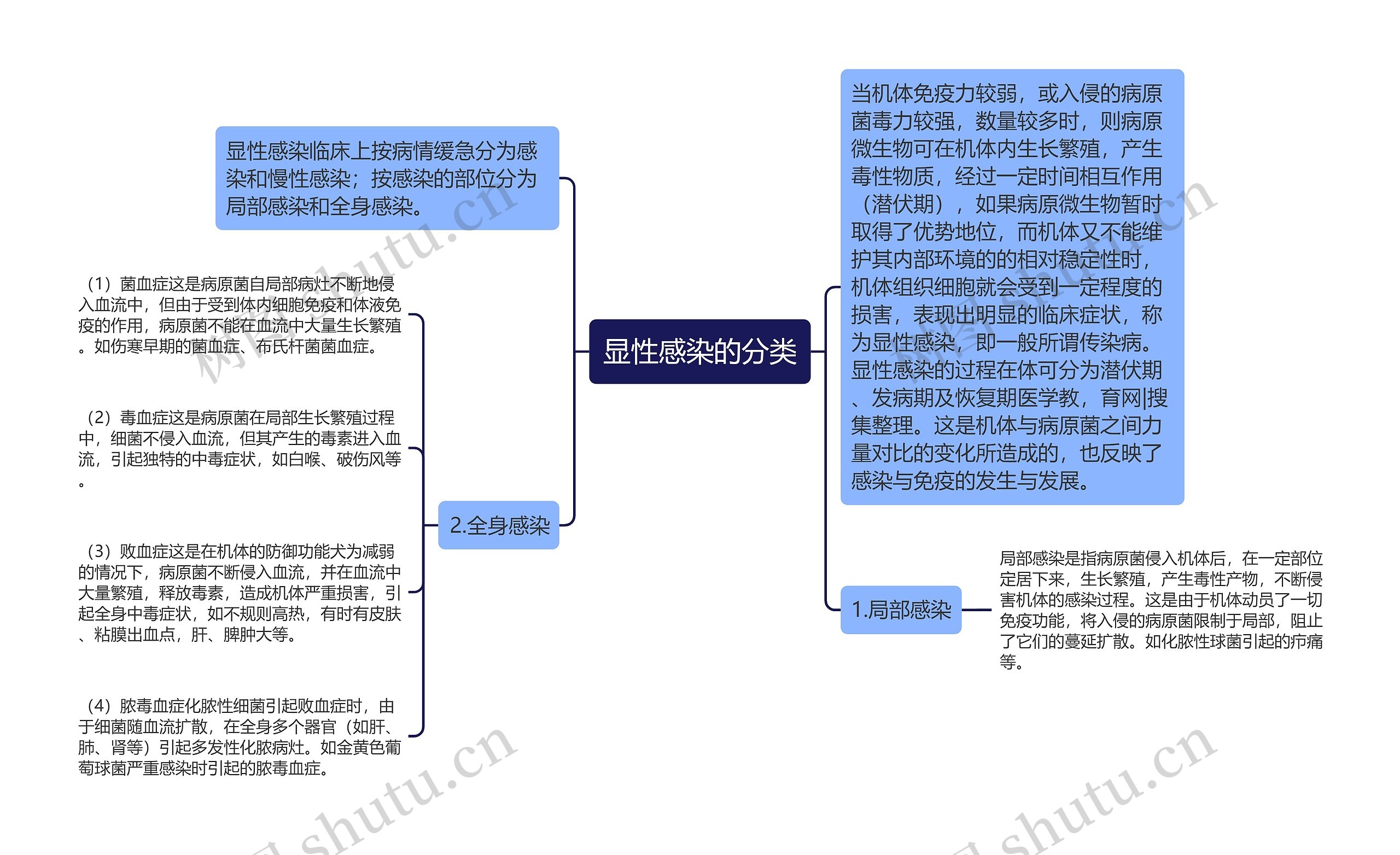 显性感染的分类思维导图