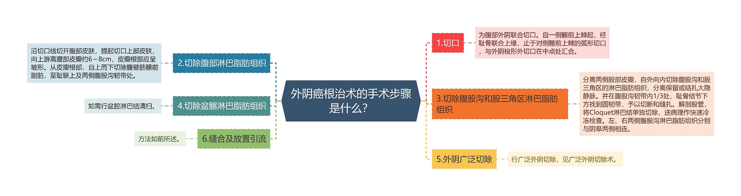 外阴癌根治术的手术步骤是什么？思维导图