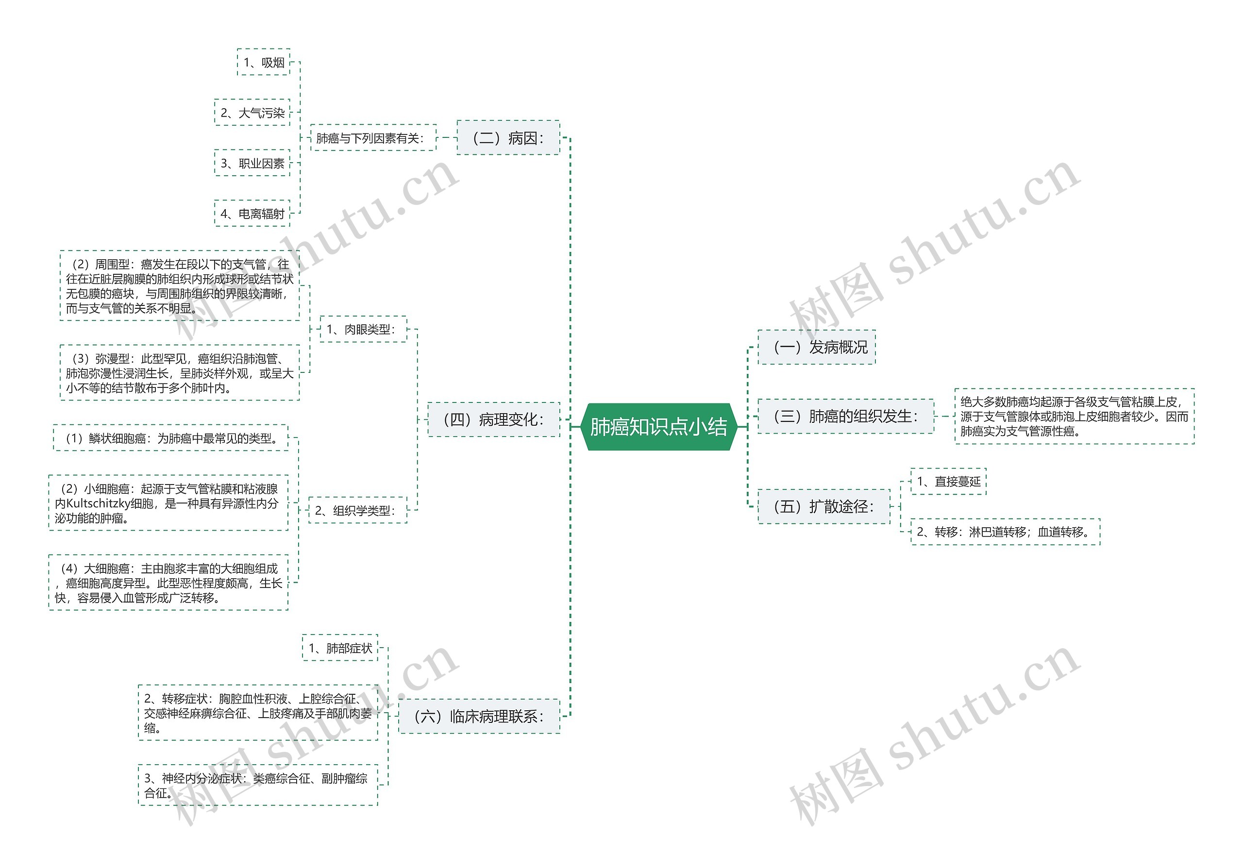 肺癌知识点小结思维导图