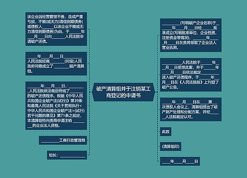 破产清算组并于注销某工商登记的申请书