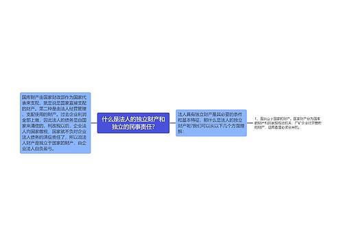 什么是法人的独立财产和独立的民事责任?