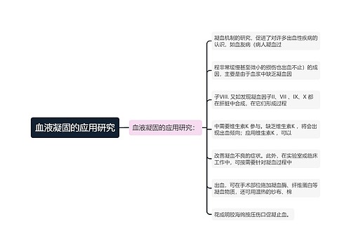 血液凝固的应用研究