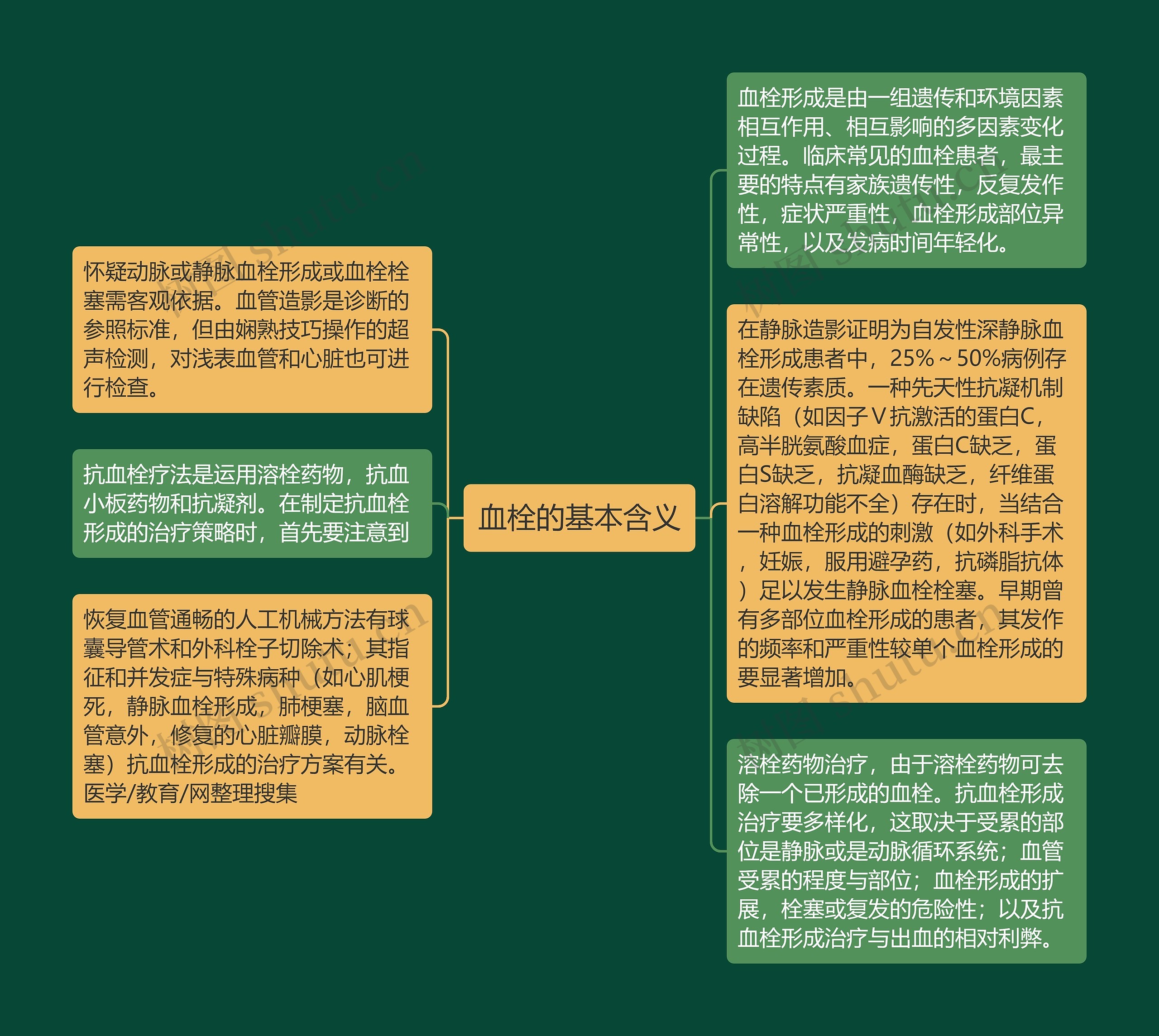 血栓的基本含义思维导图