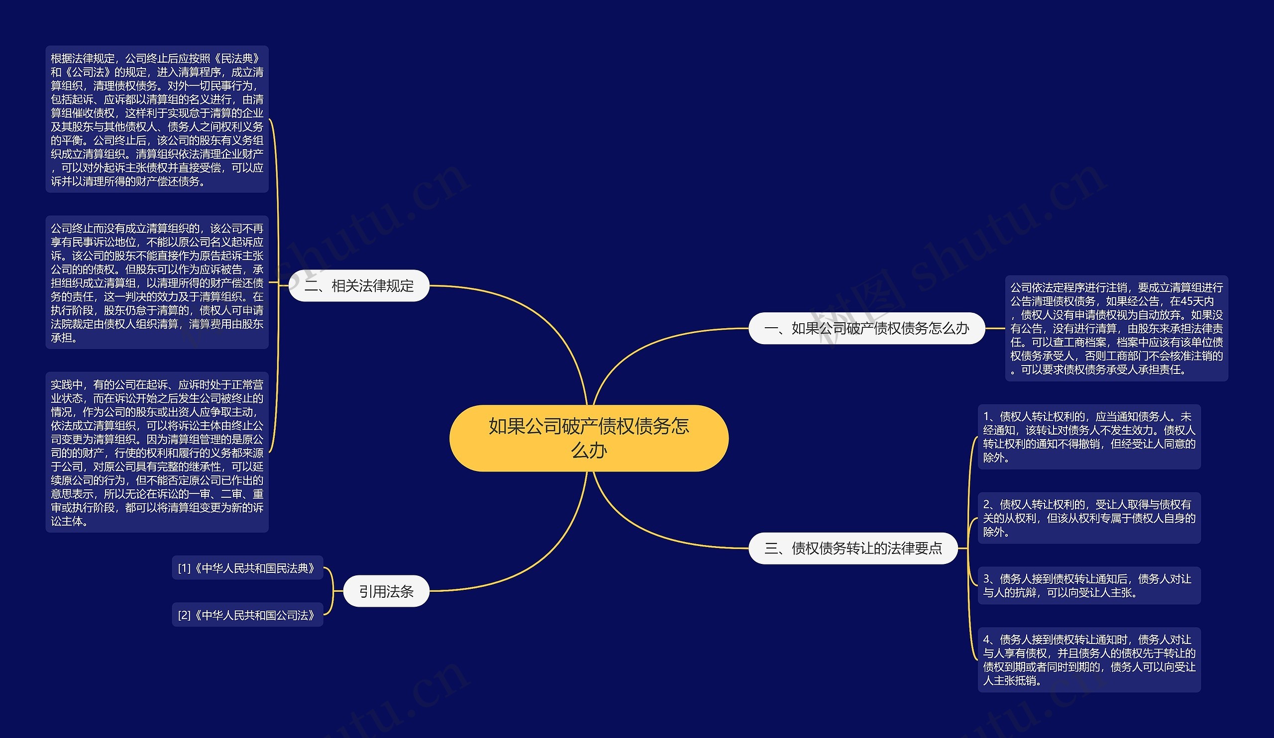 如果公司破产债权债务怎么办思维导图