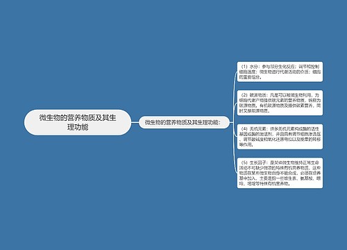 微生物的营养物质及其生理功能