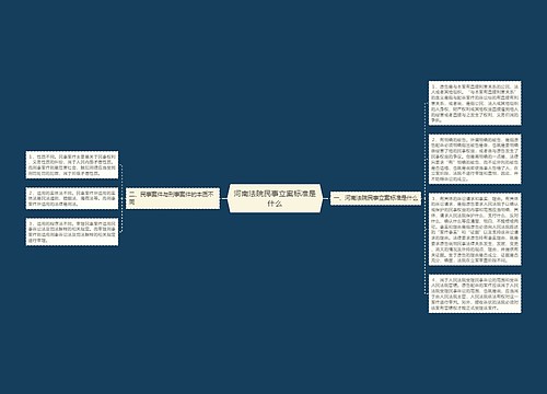 河南法院民事立案标准是什么