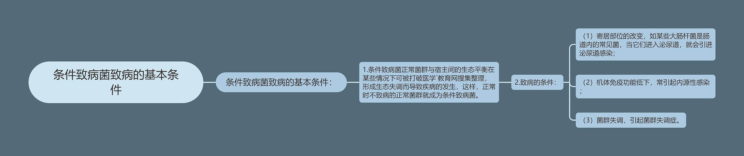 条件致病菌致病的基本条件思维导图